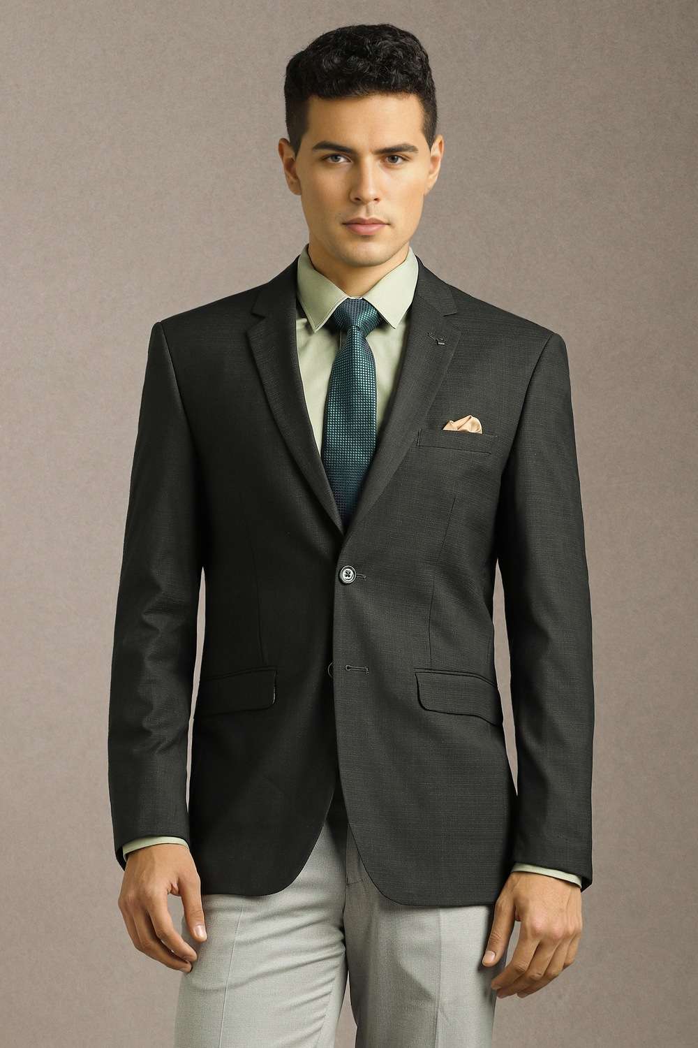 Solid-Blended-Fabric-Slim-Fit-Men-s-Formal-Blazer