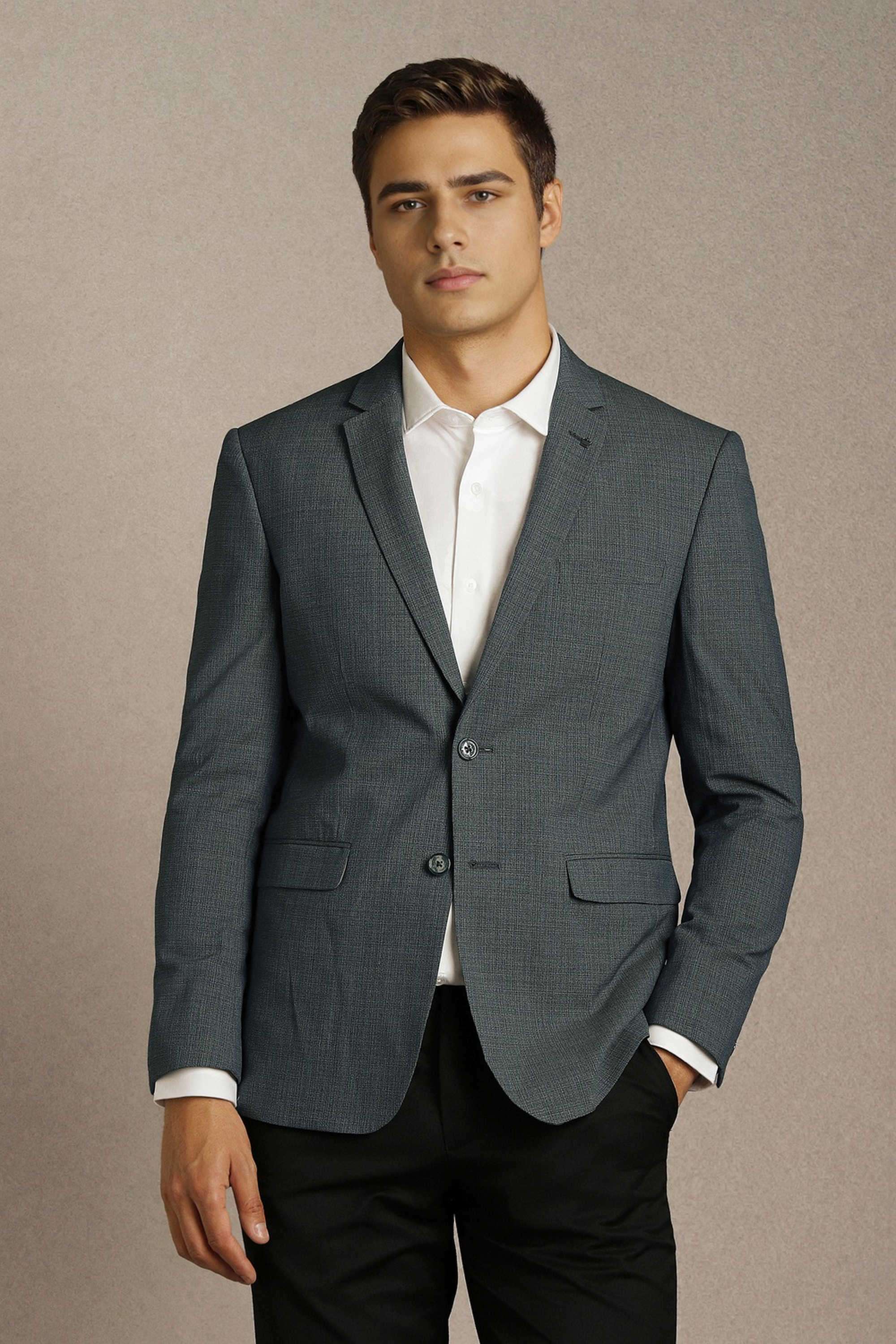 Textured-Polyester-Viscose-Slim-Fit-Men-s-Formal-Blazer