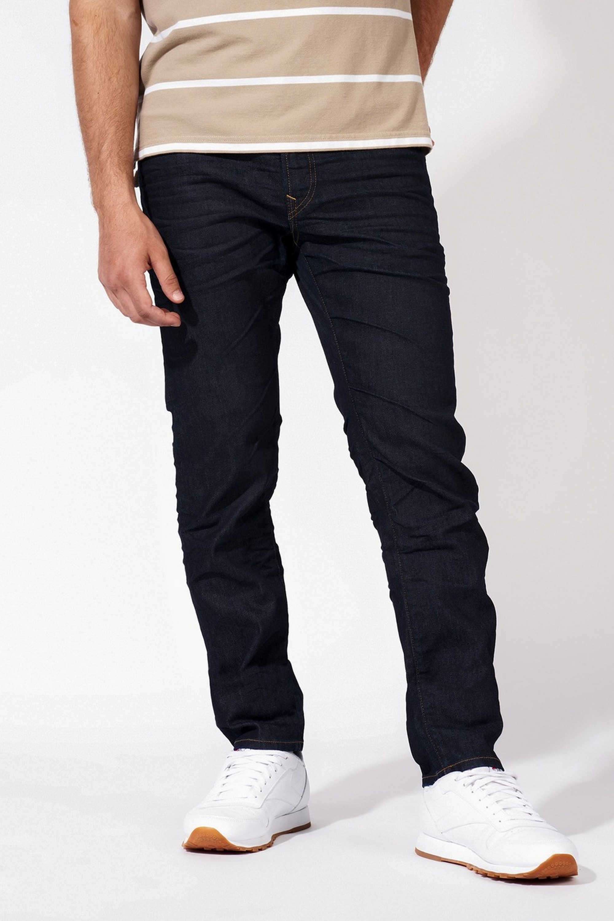 Solid-Blended-Fabric-Straight-Fit-Men-s-Jeans