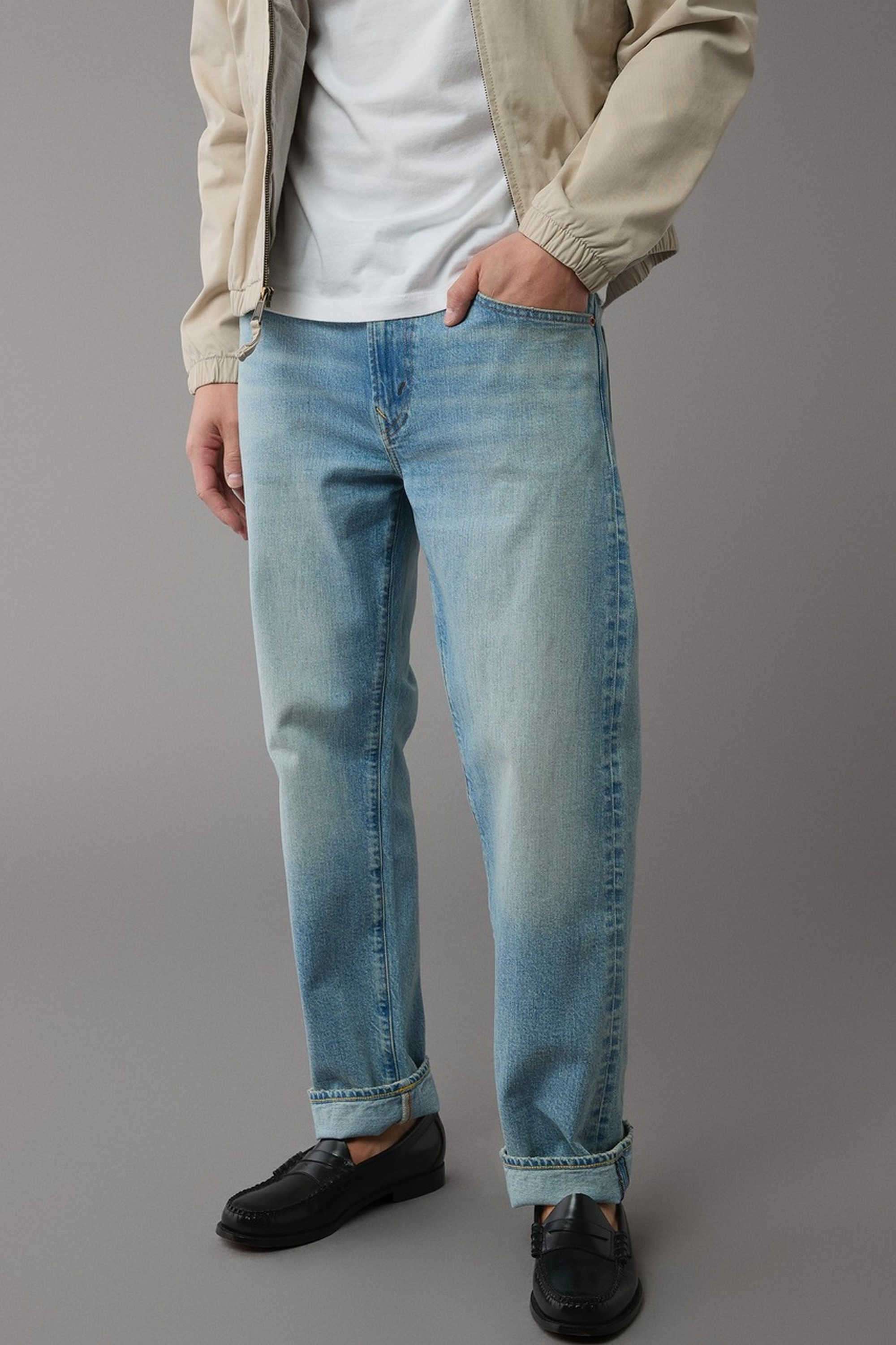 Blended-Fabric-Straight-Fit-Men-Jeans