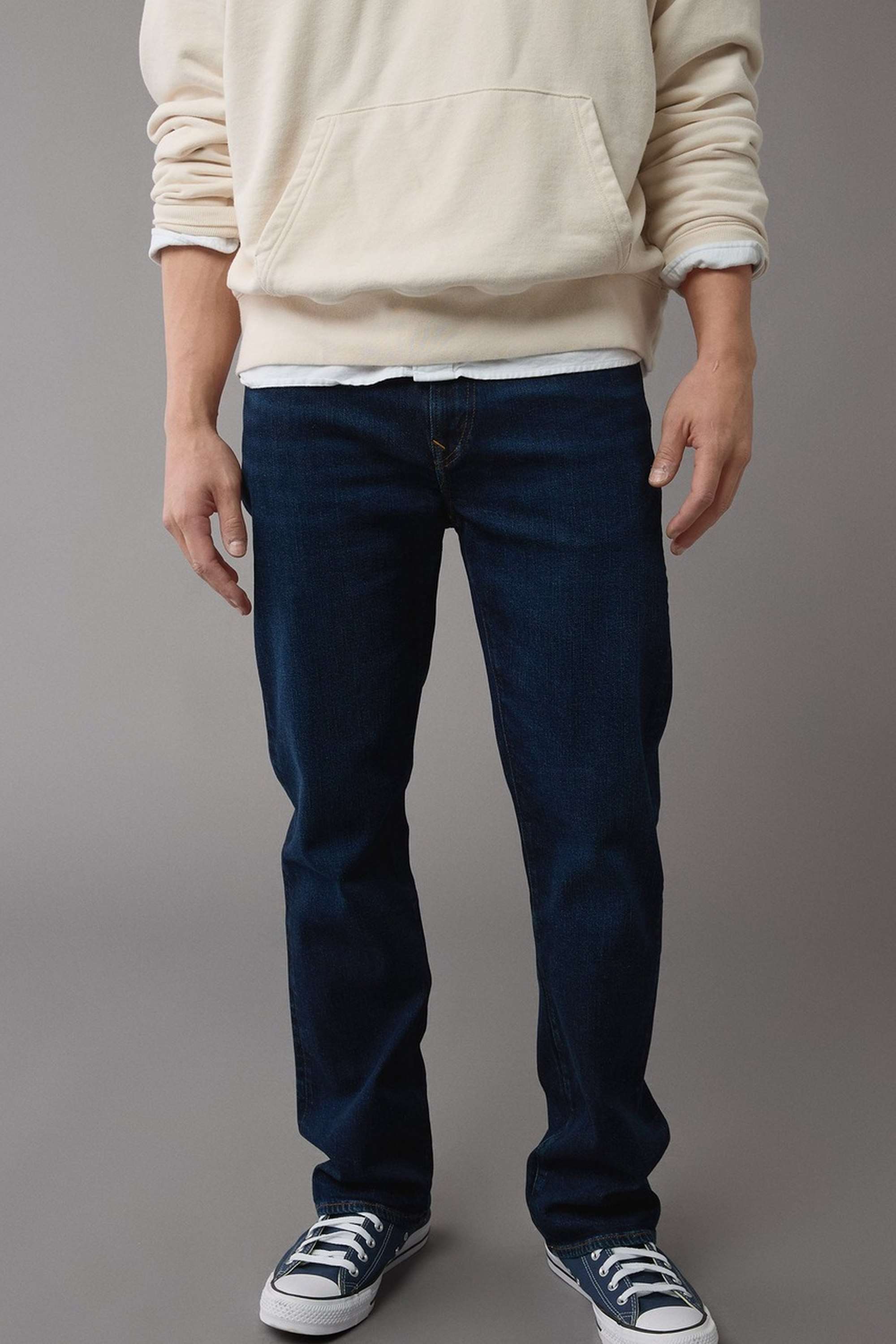 Light-Wash-Cotton-Stretch-Bootcut-Fit-Men-s-Jeans