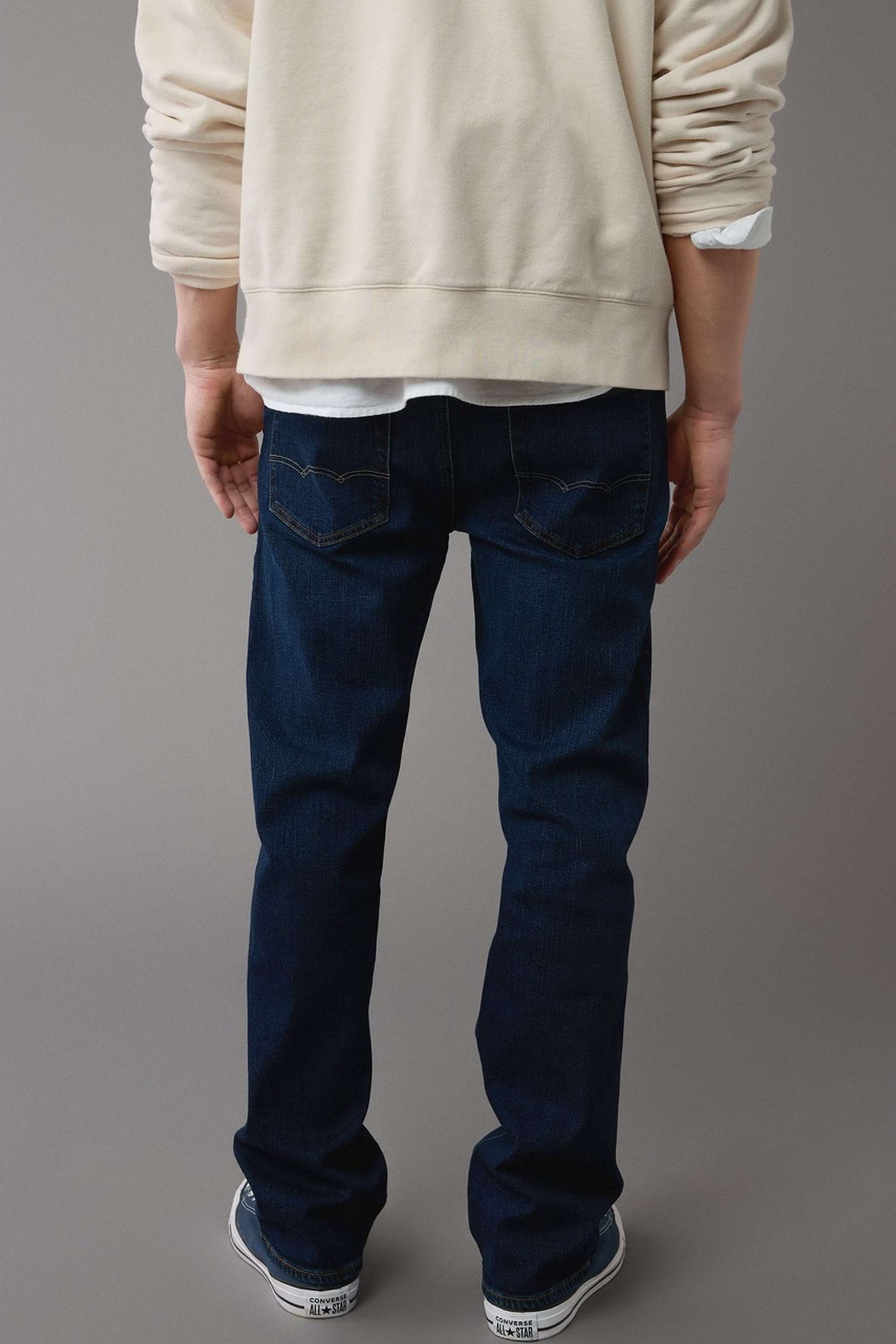 Light-Wash-Cotton-Stretch-Bootcut-Fit-Men-s-Jeans
