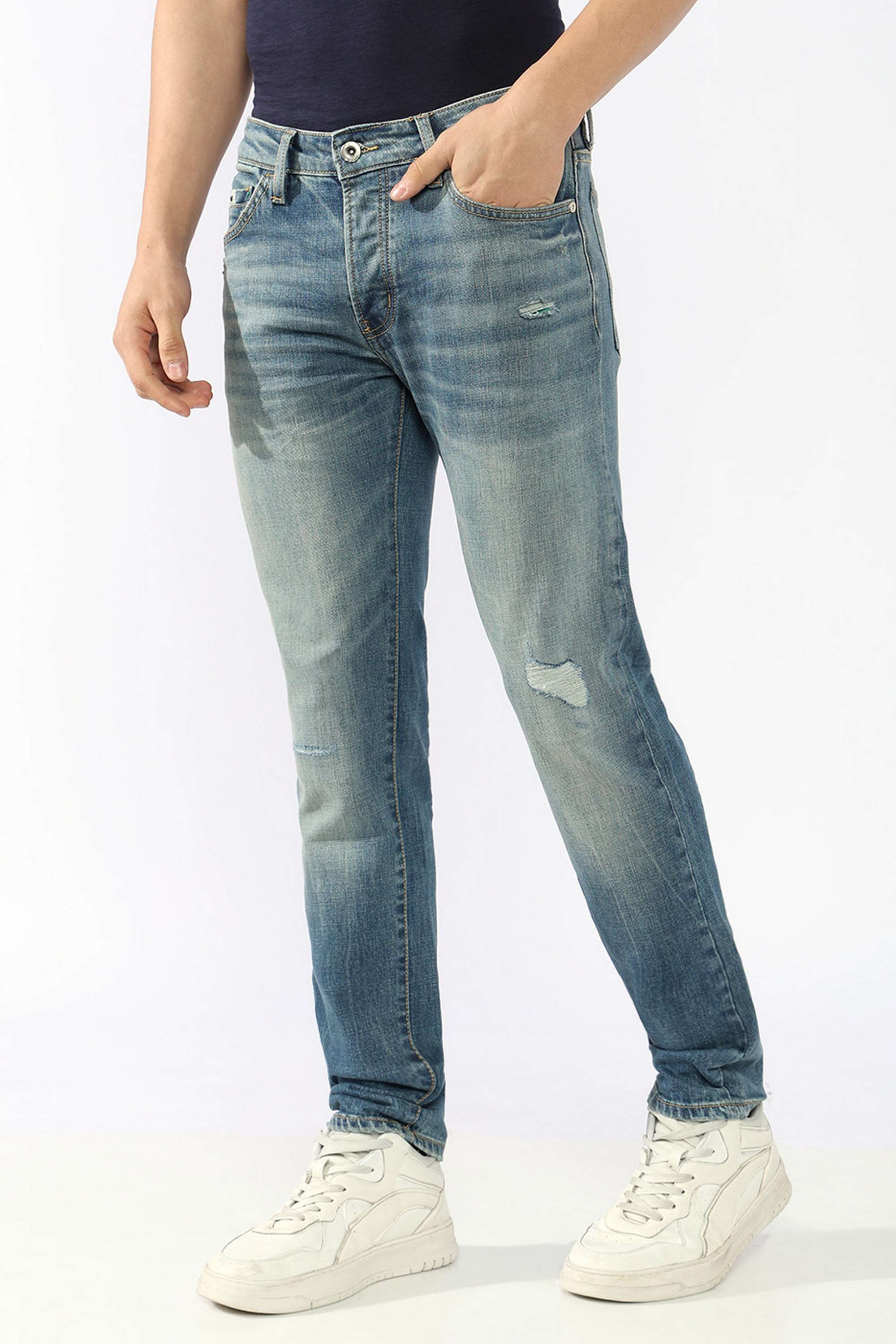 Solid-Cotton-Blend-Slim-Fit-Men-s-Jeans