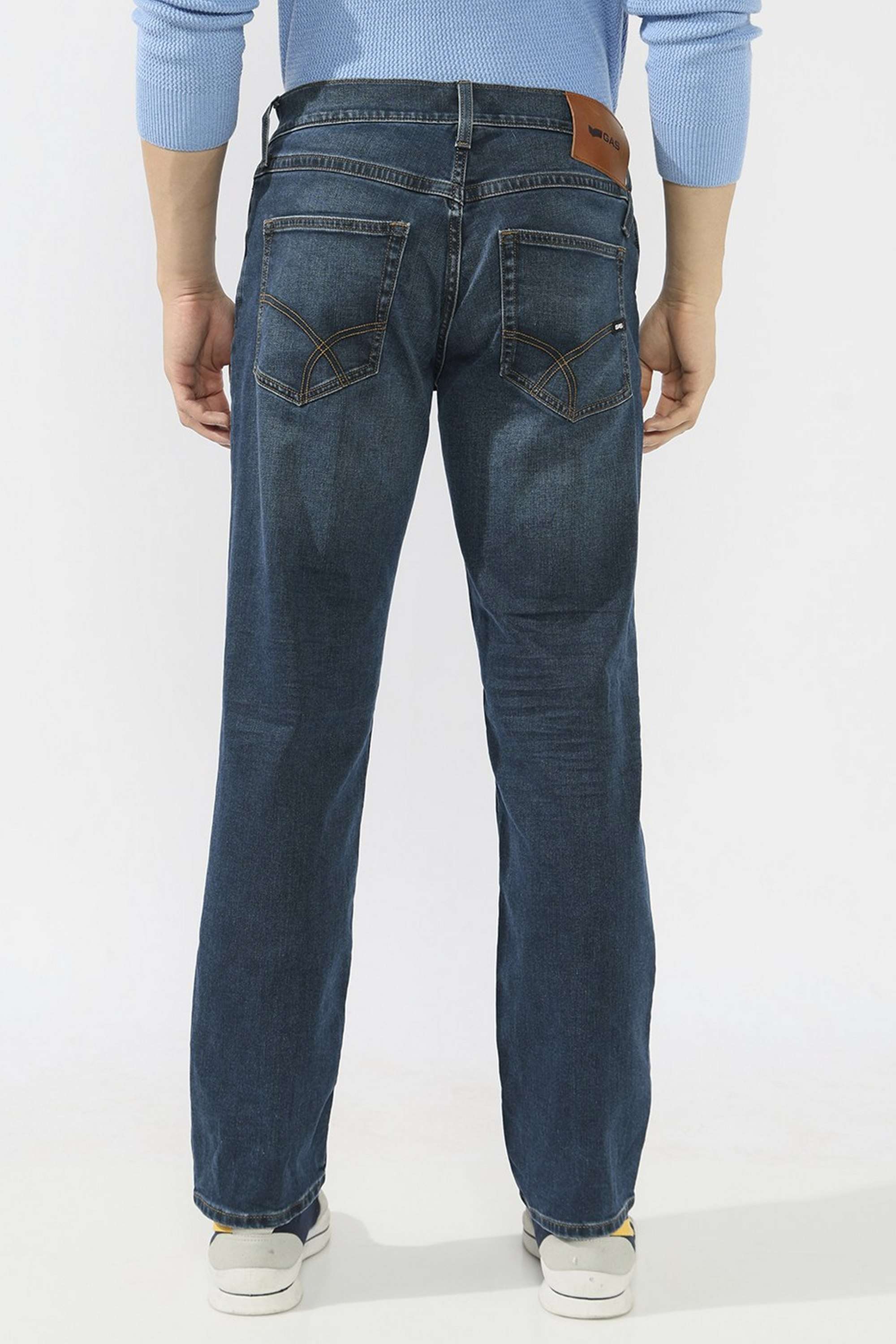 Solid-Blended-Fabric-Straight-Fit-Men-s-Jeans