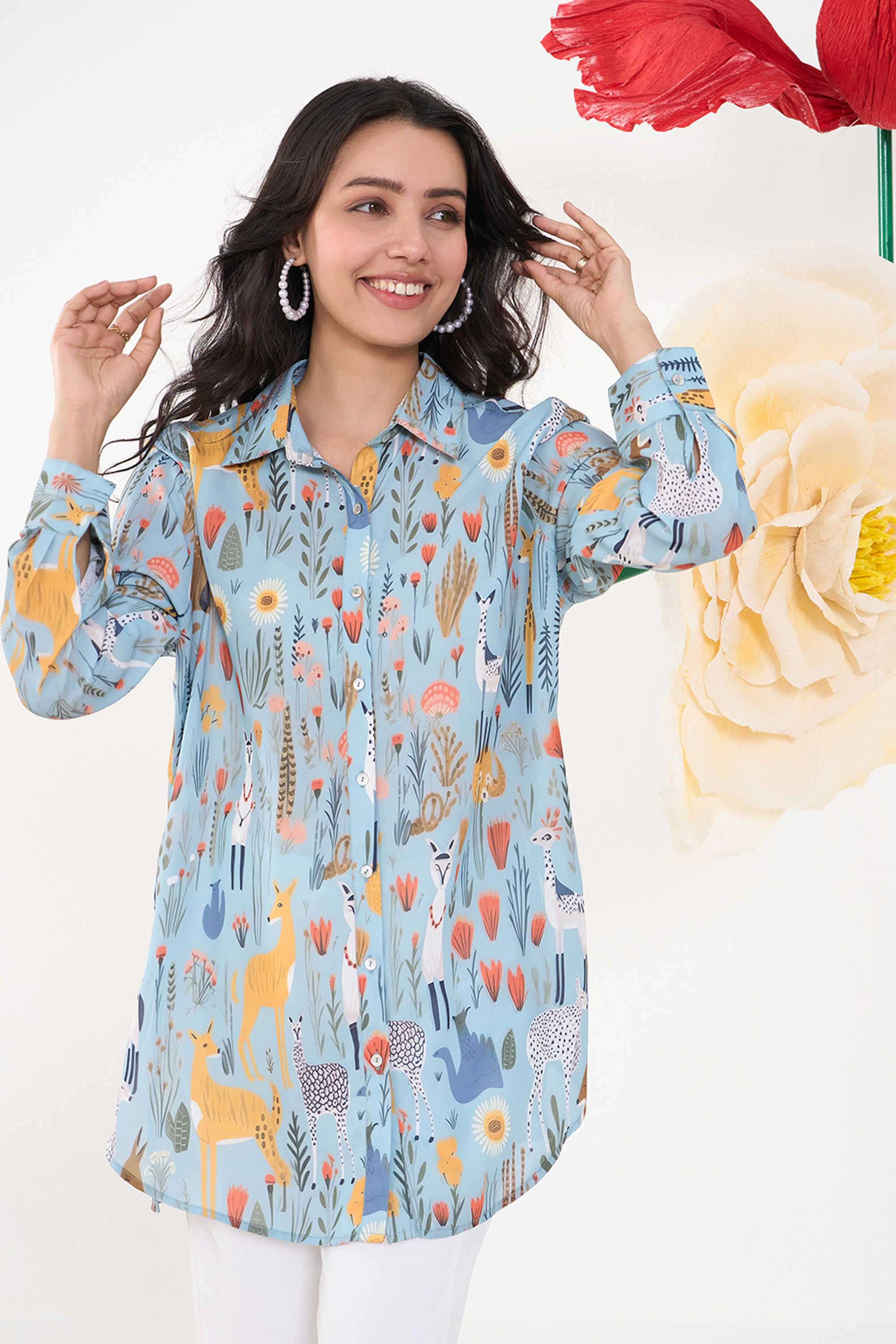 Printed-Collared-Polyester-Women-s-Regular-Wear-Shirt