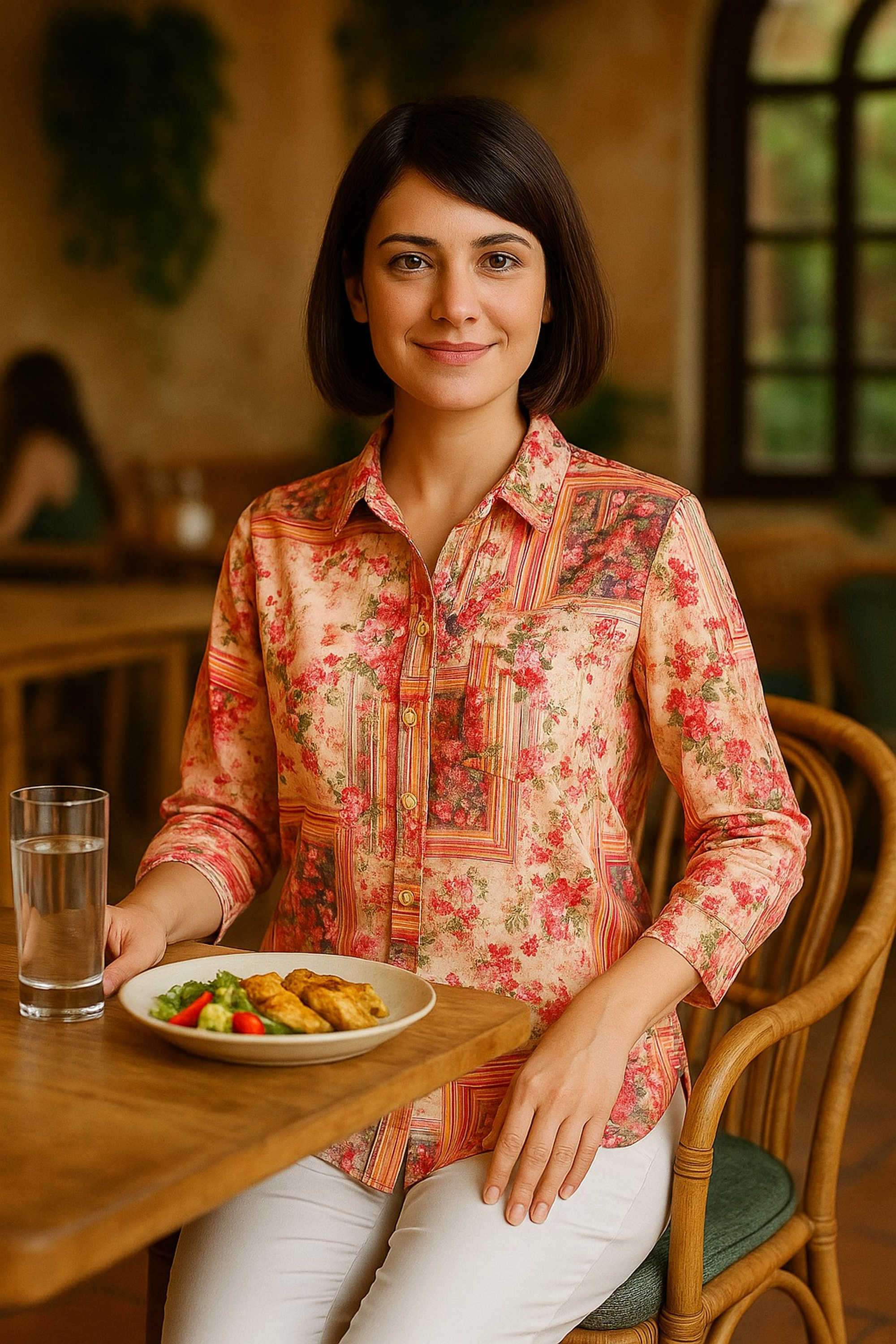 Printed-Round-Neck-Polyester-Women-s-Regular-Wear-Shirt