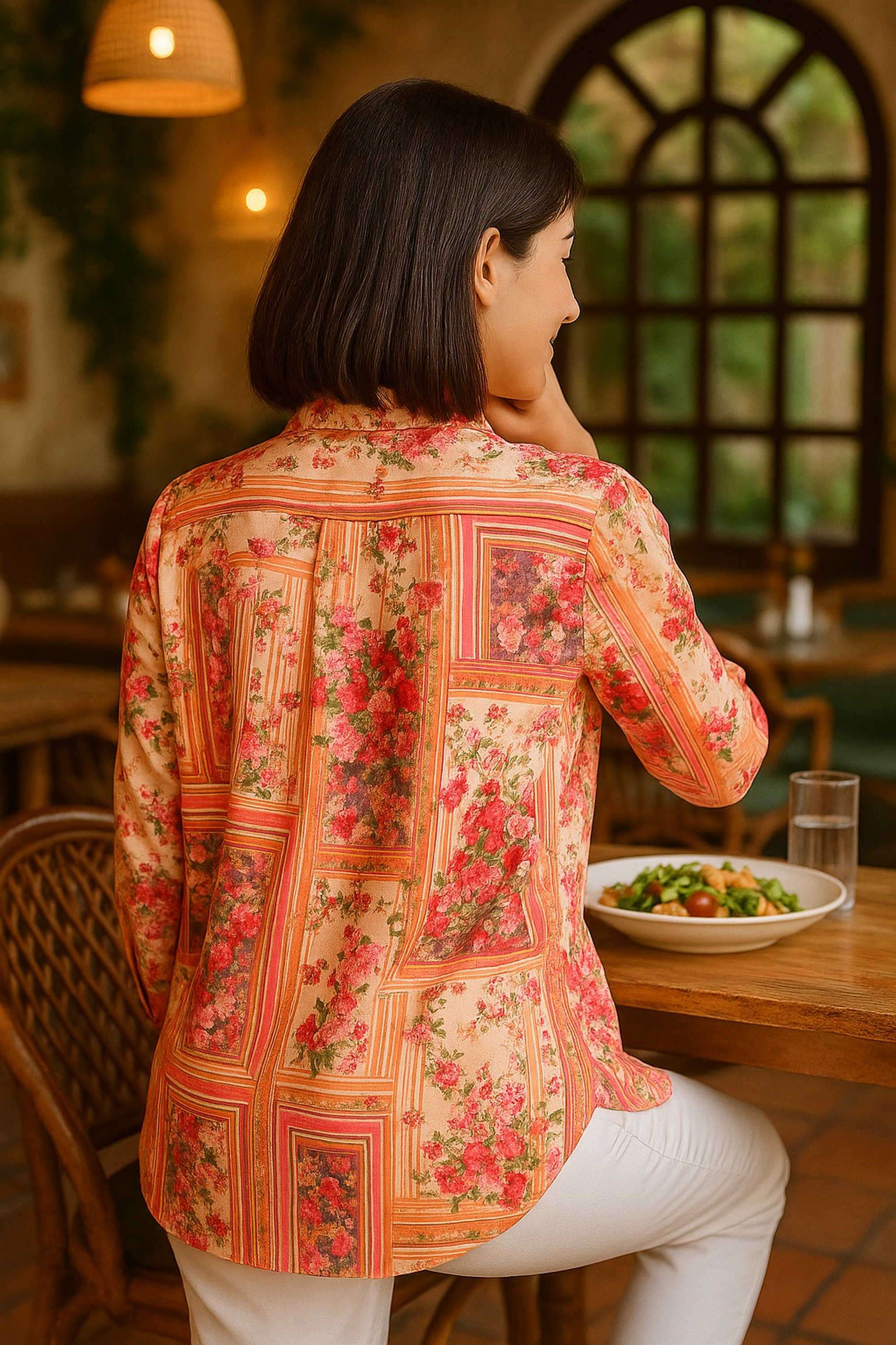 Printed-Round-Neck-Polyester-Women-s-Regular-Wear-Shirt