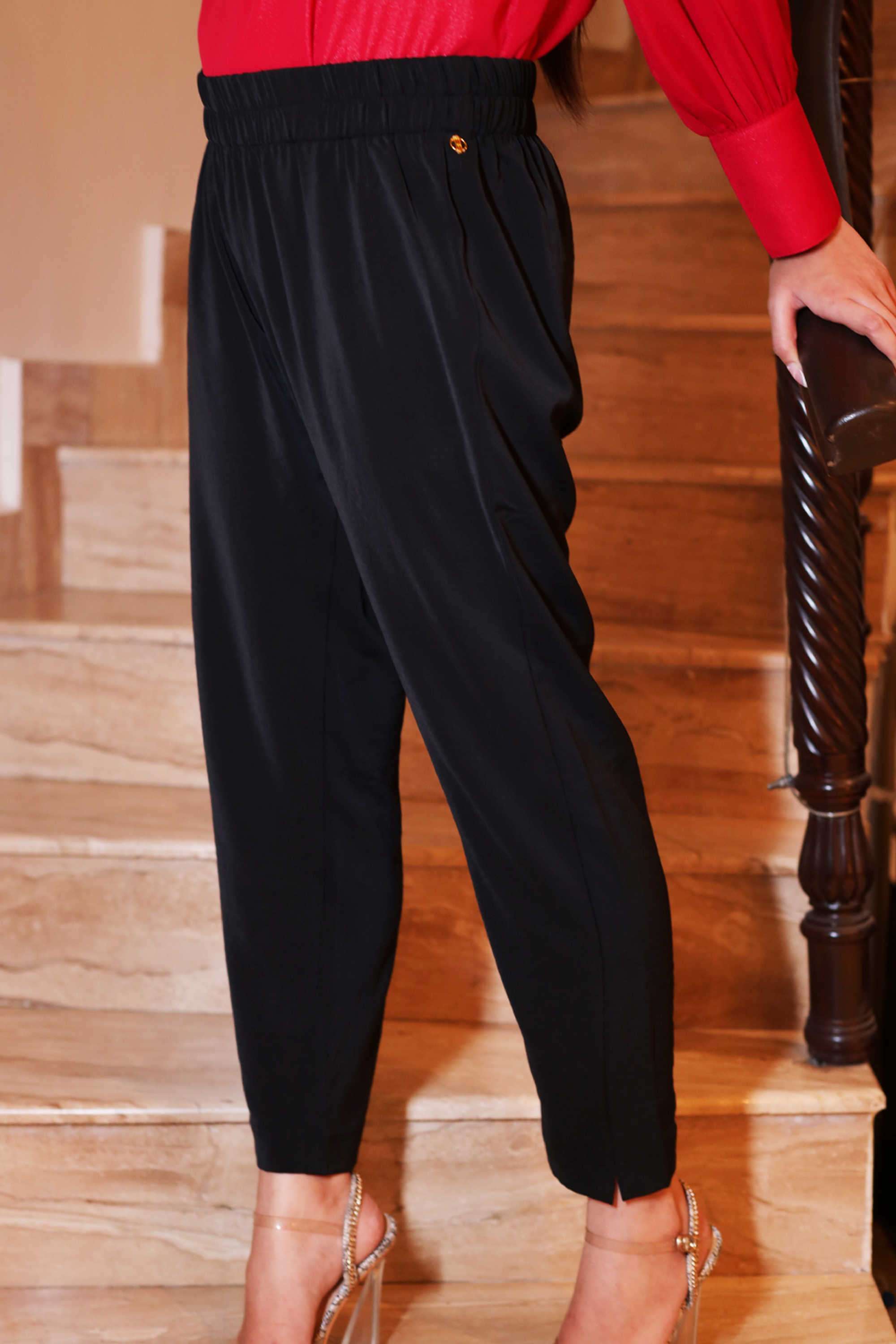 Solid-Relaxed-Fit-Polyester-Women-s-Regular-Wear-Pants