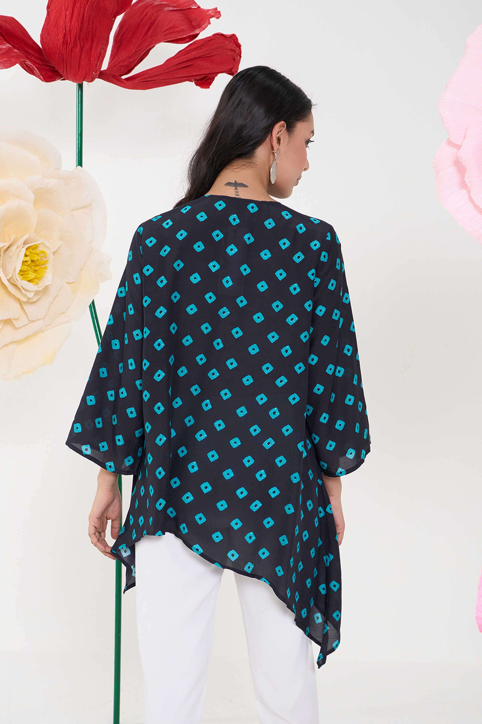 Textured-V-Neck-Blended-Fabric-Women-s-Regular-Wear-Shirt