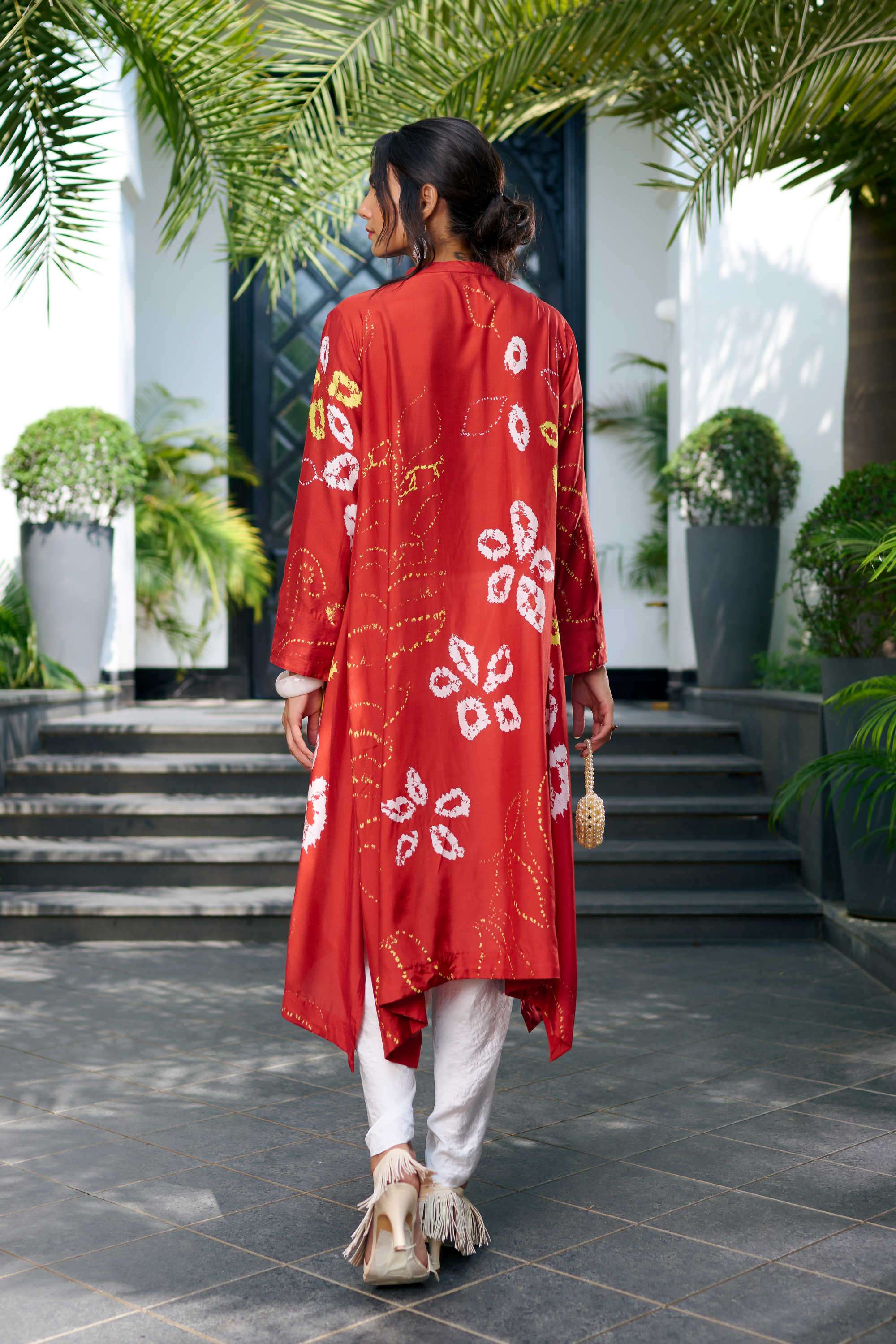 Printed-Blended-Fabric-Collared-Women-s-Party-Wear-Tunic