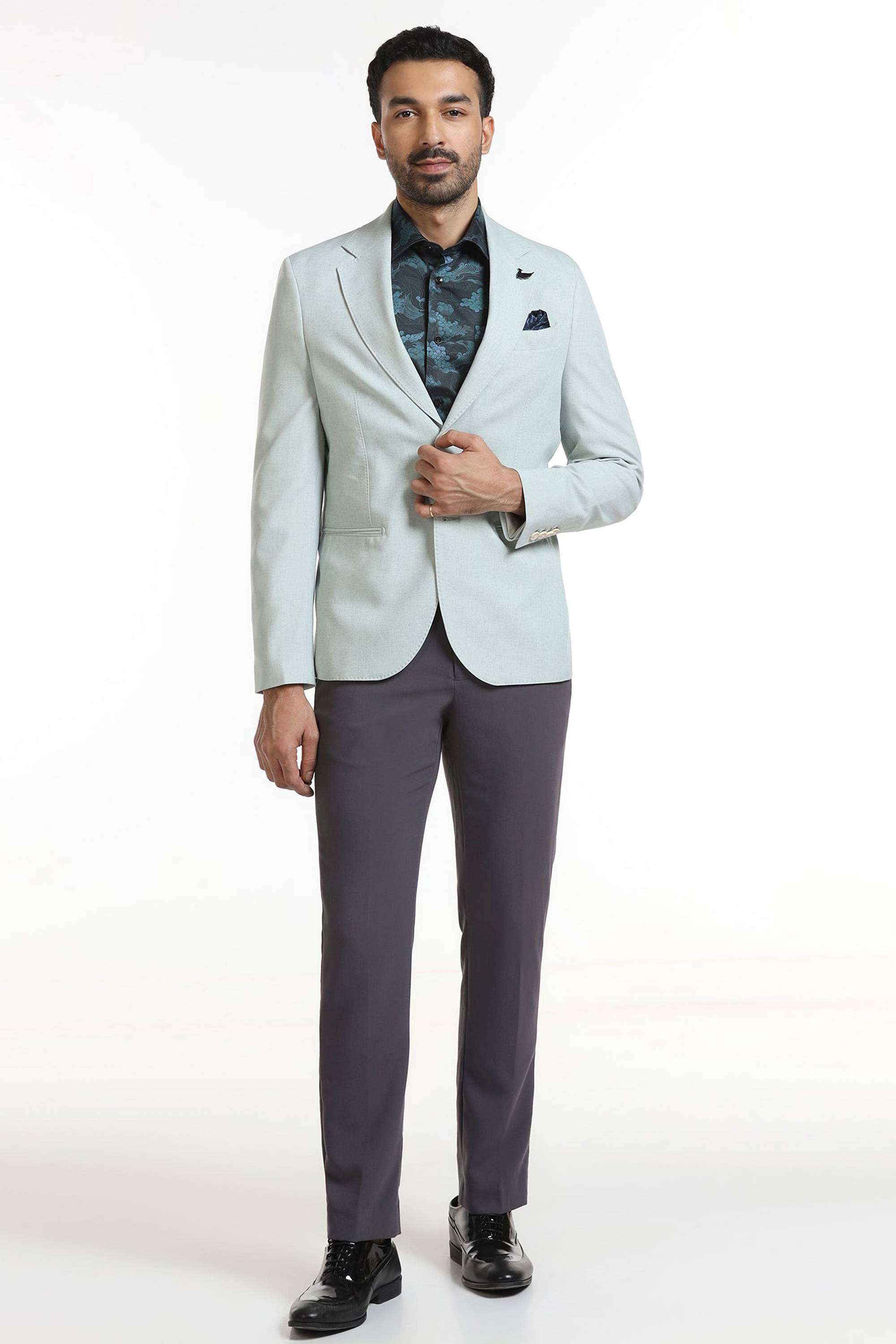 Checks-Polyester-Viscose-Slim-Fit-Men-s-Jacket