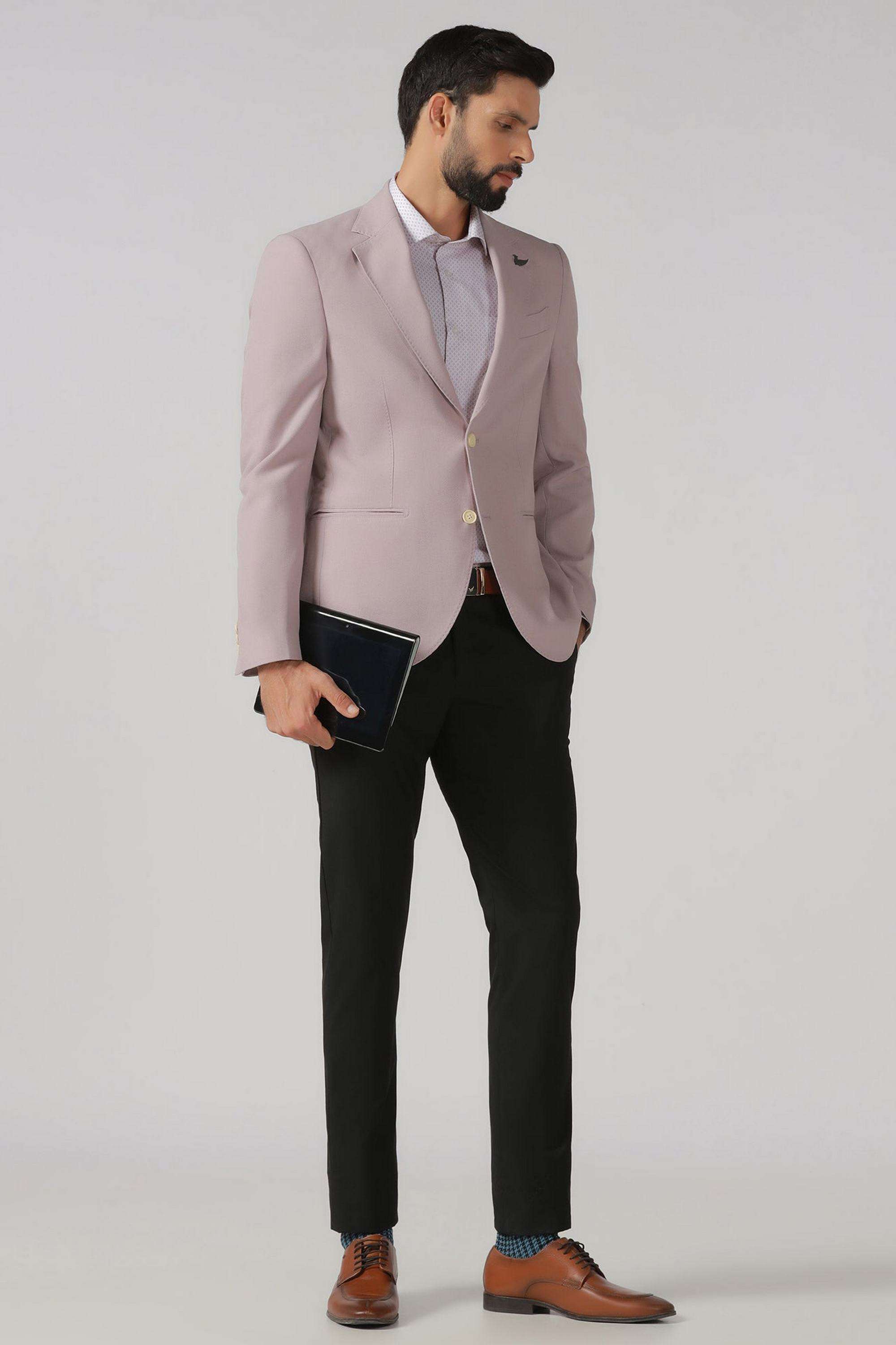 Solid-Polyester-Blend-Slim-Fit-Men-s-Formal-Wear-Blazer