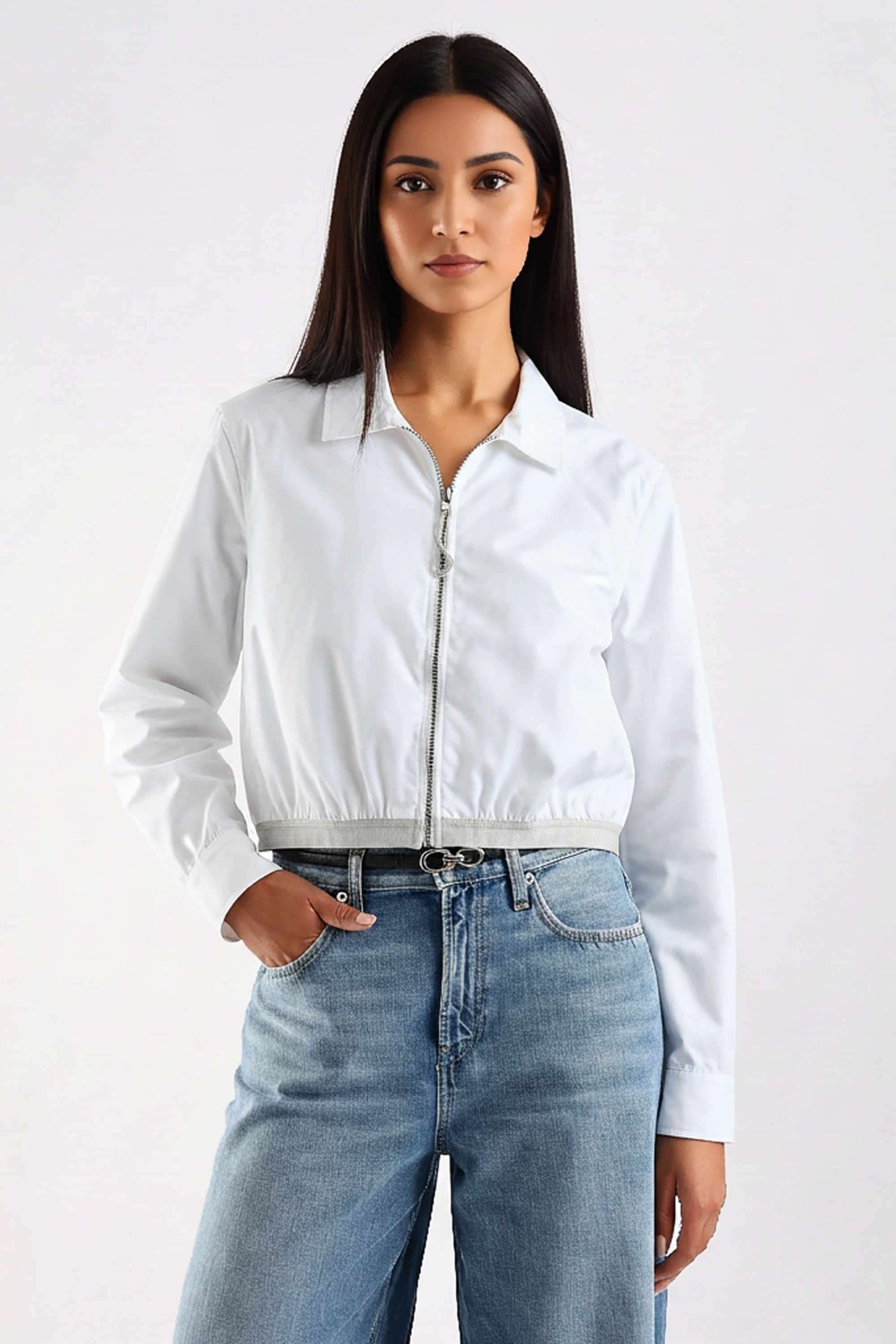 calvin klein Solid Collared Blended Fabric Women's Casual Wear Shirt-picture-19