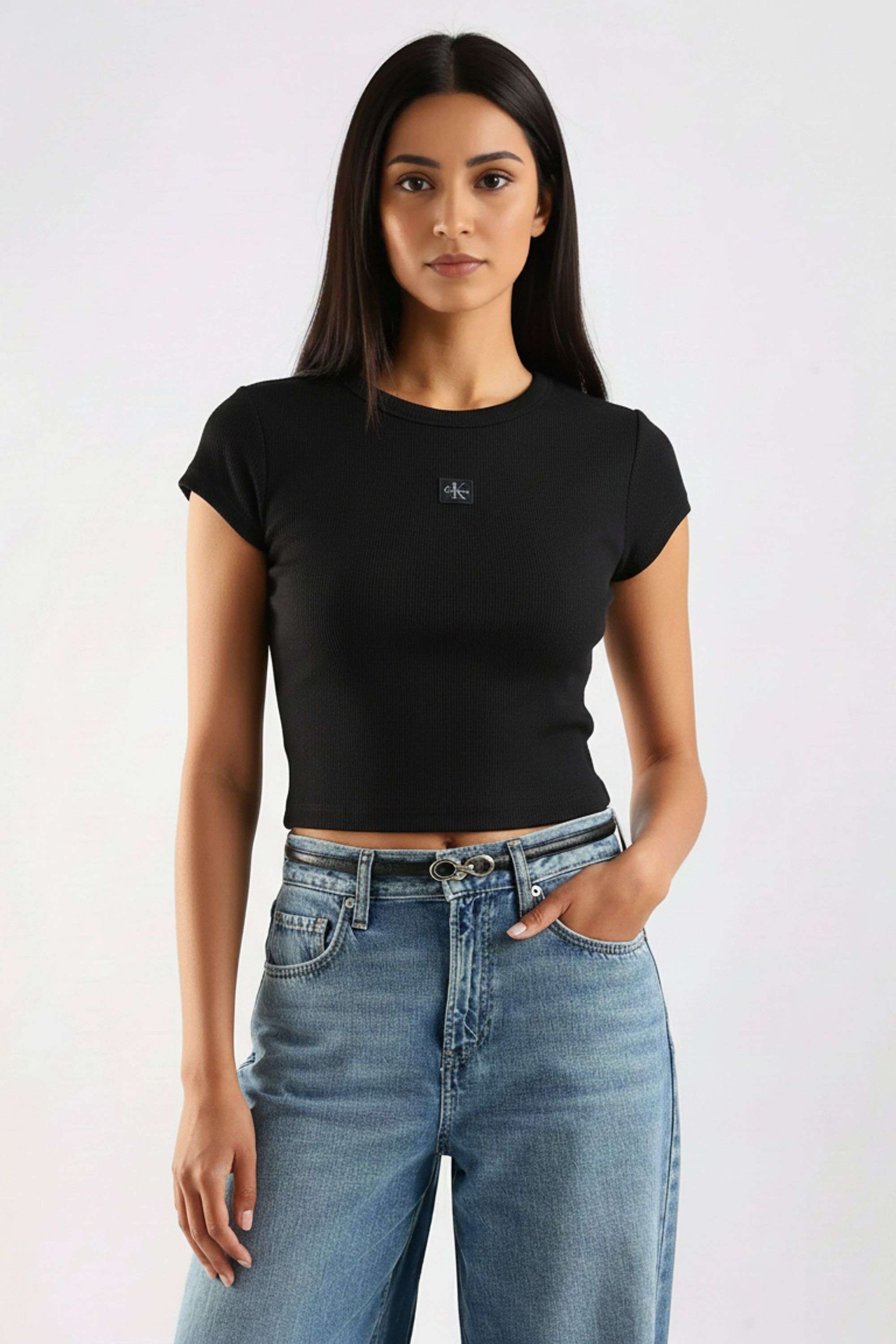 calvin klein Solid Blended Fabric Women T-Shirt-picture-12