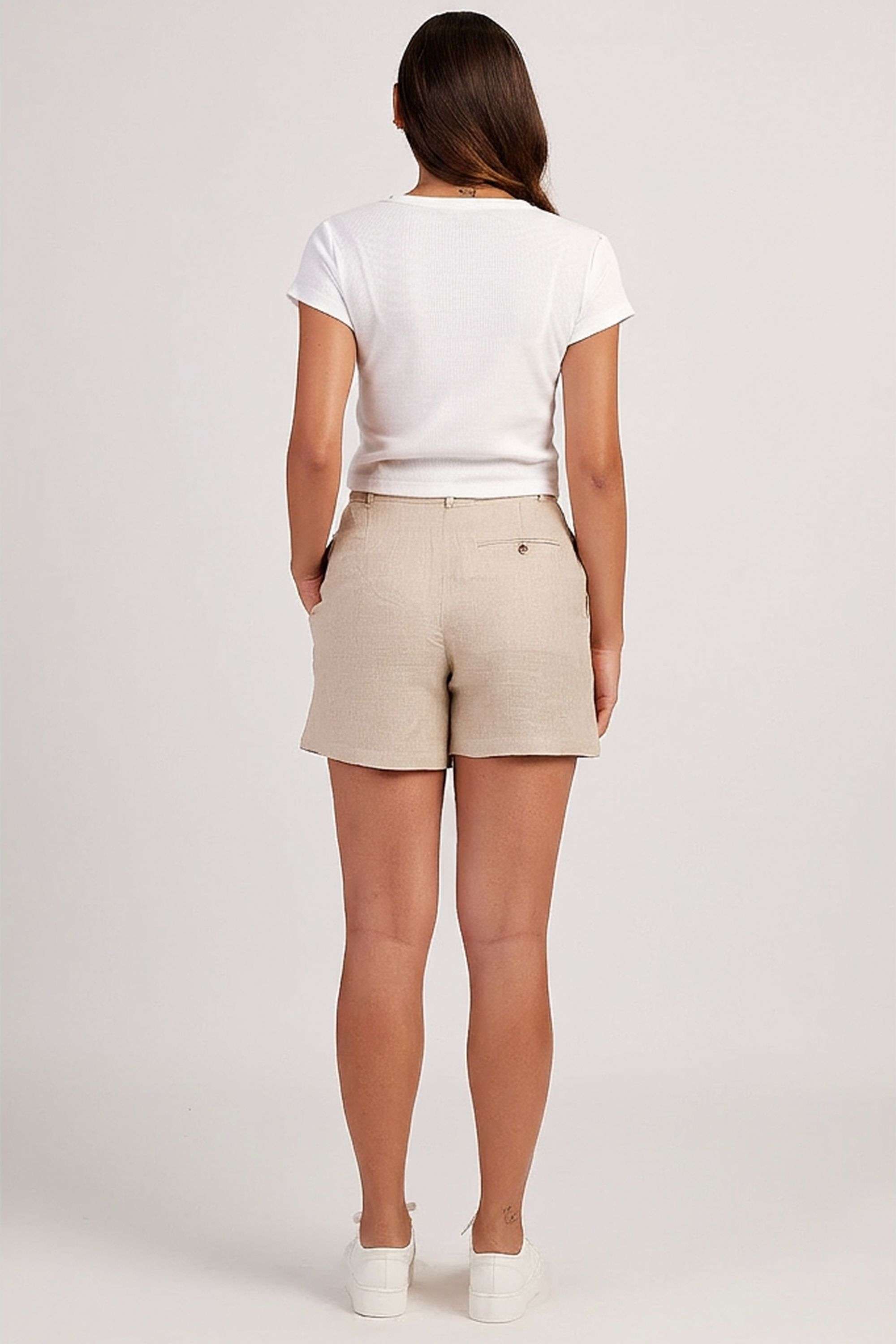 Solid-Blended-Fabric-Women-T-Shirt