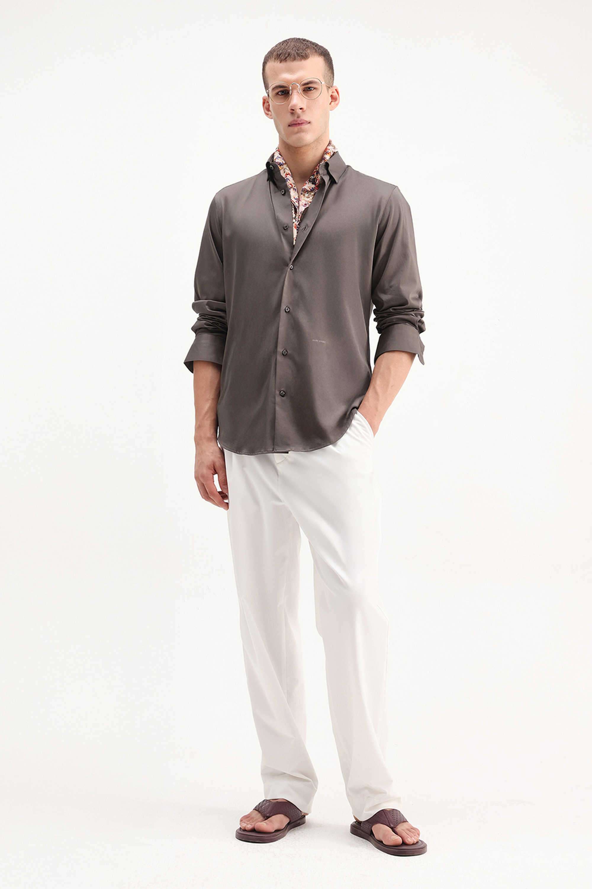 Solid-Cotton-Regular-Fit-Men-s-Casual-Shirt