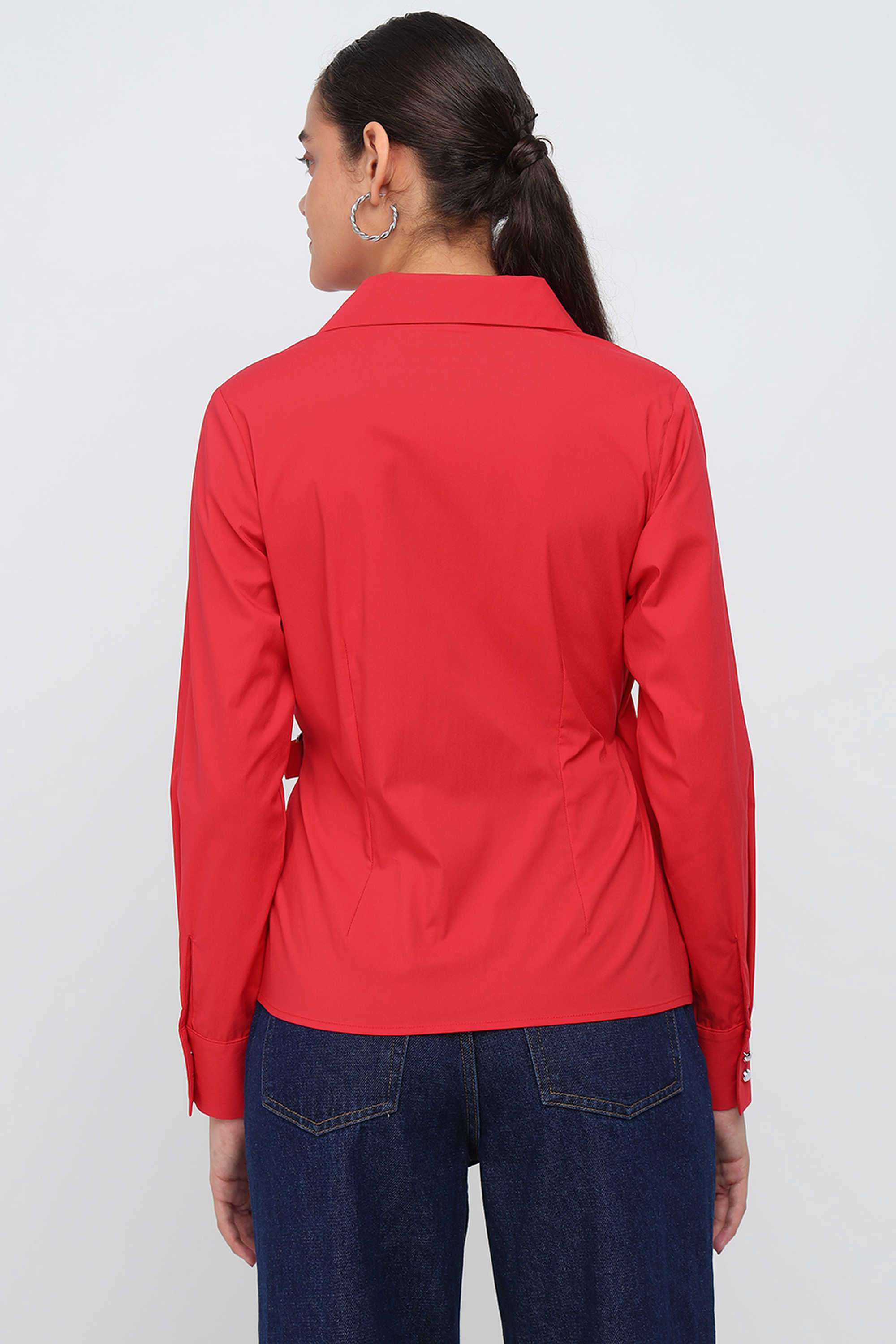 Solid-Cotton-Regular-Fit-Women-s-Top