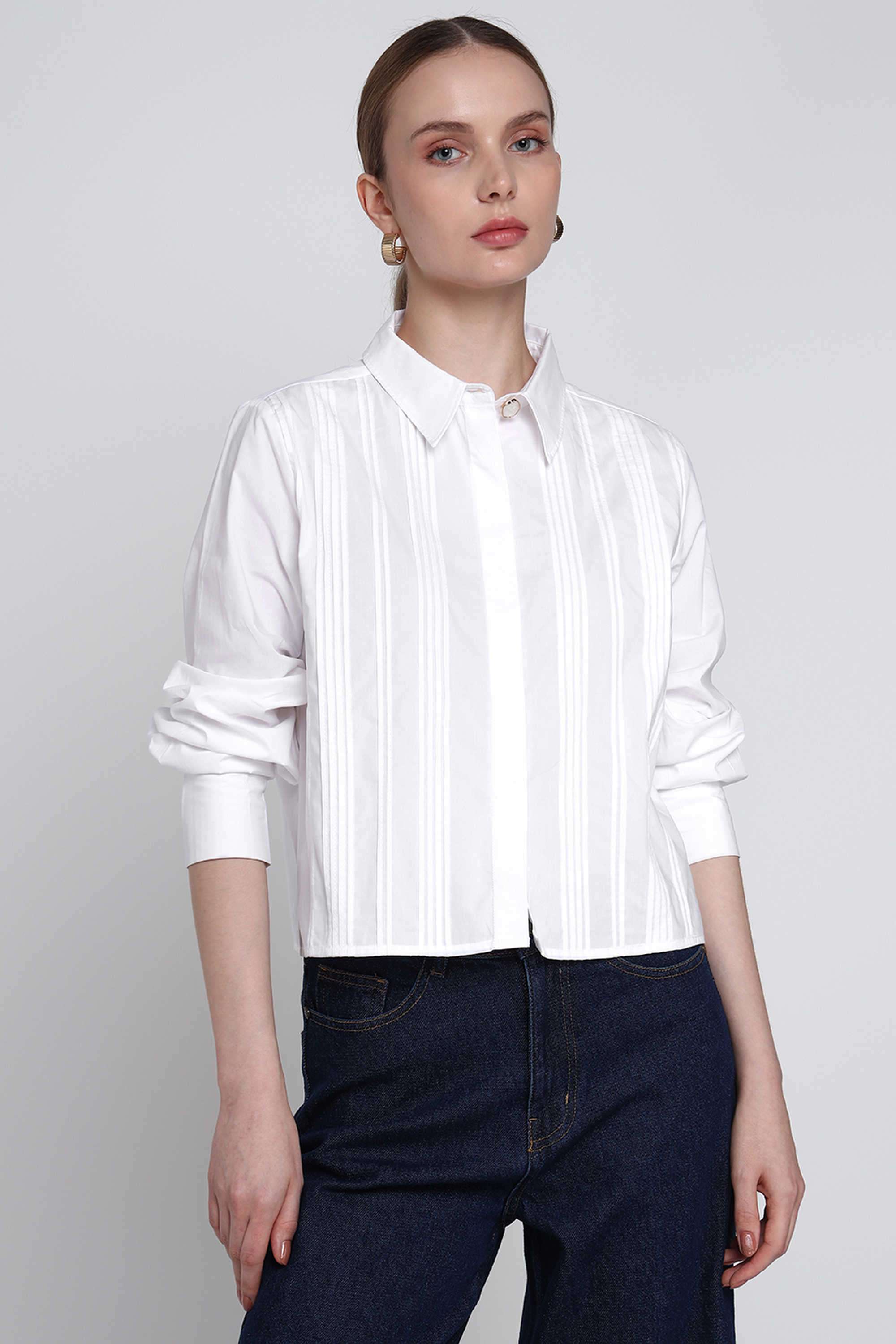 Solid-Cotton-Regular-Fit-Women-s-Top