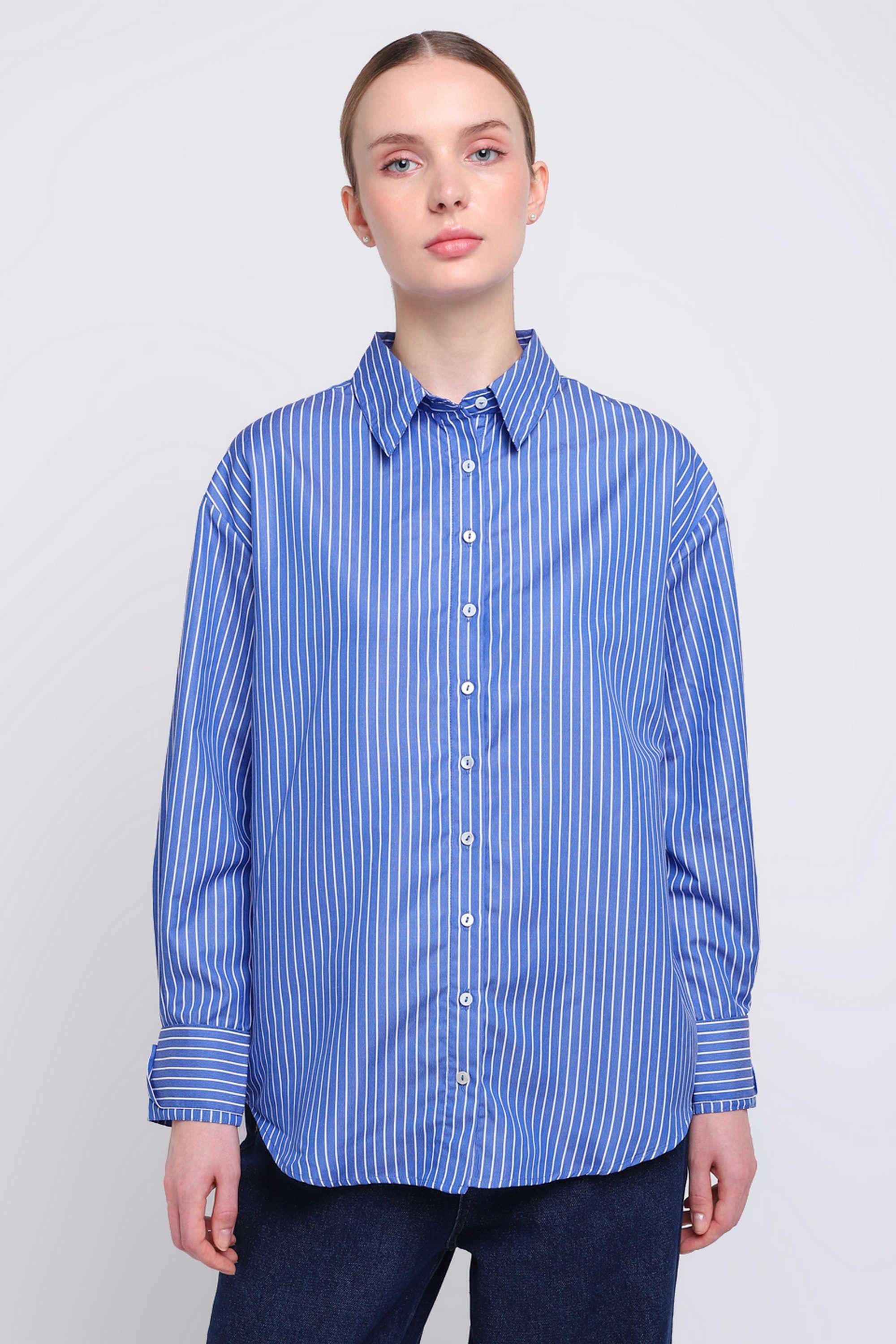 Stripes-Poplin-Regular-Fit-Women-s-Top