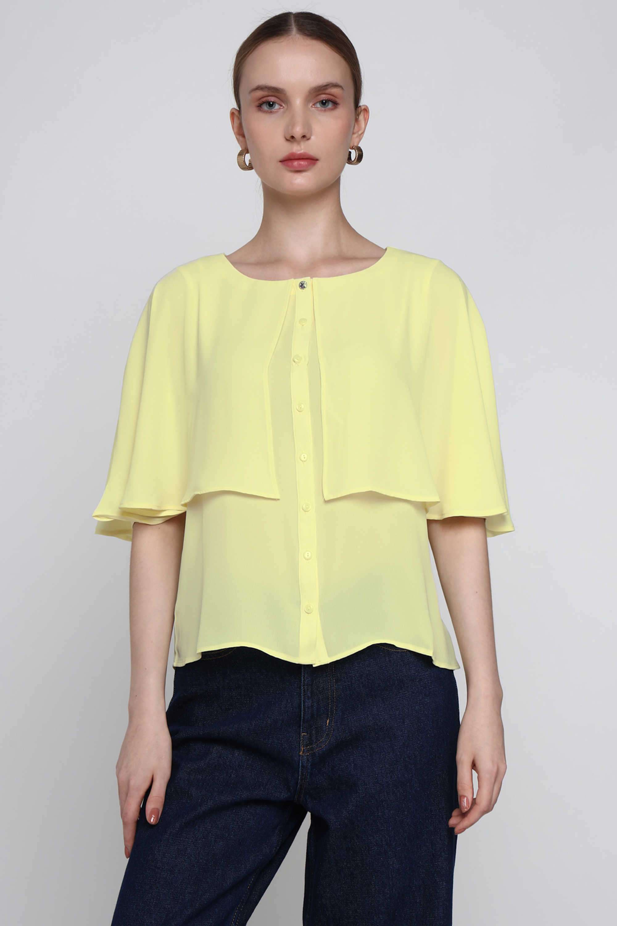 Solid-Blended-Fabric-Regular-Fit-Women-s-Top