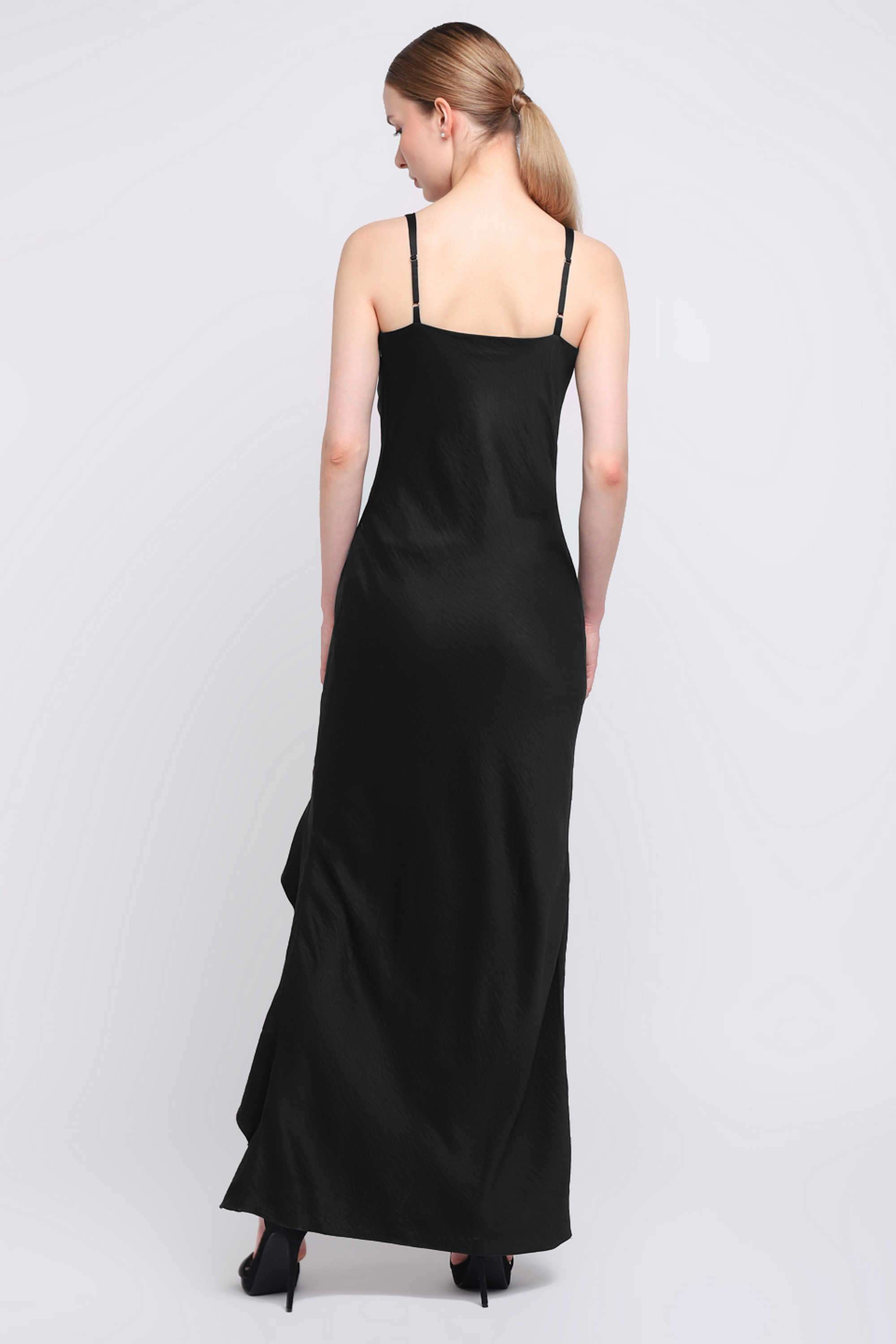 Solid-Satin-Slim-Fit-Women-s-Maxi-Dress