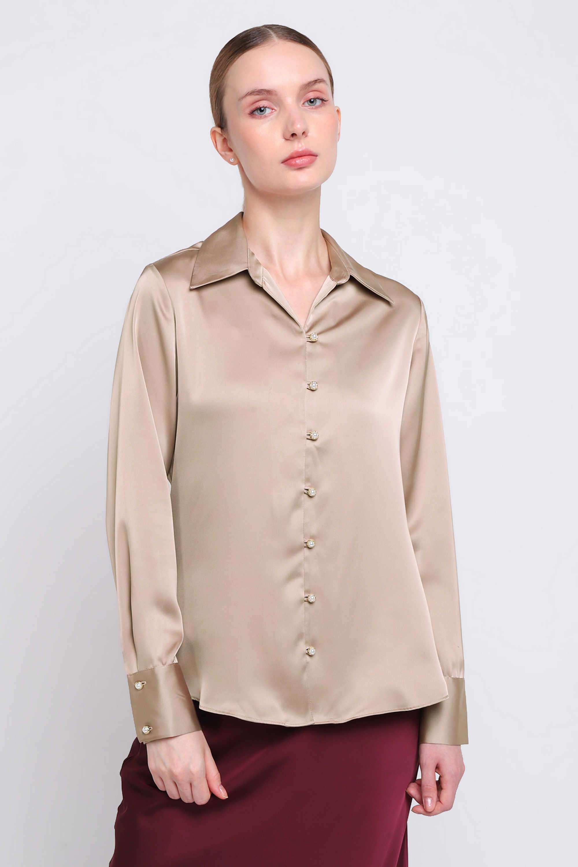 Solid-Satin-Regular-Fit-Women-s-Top