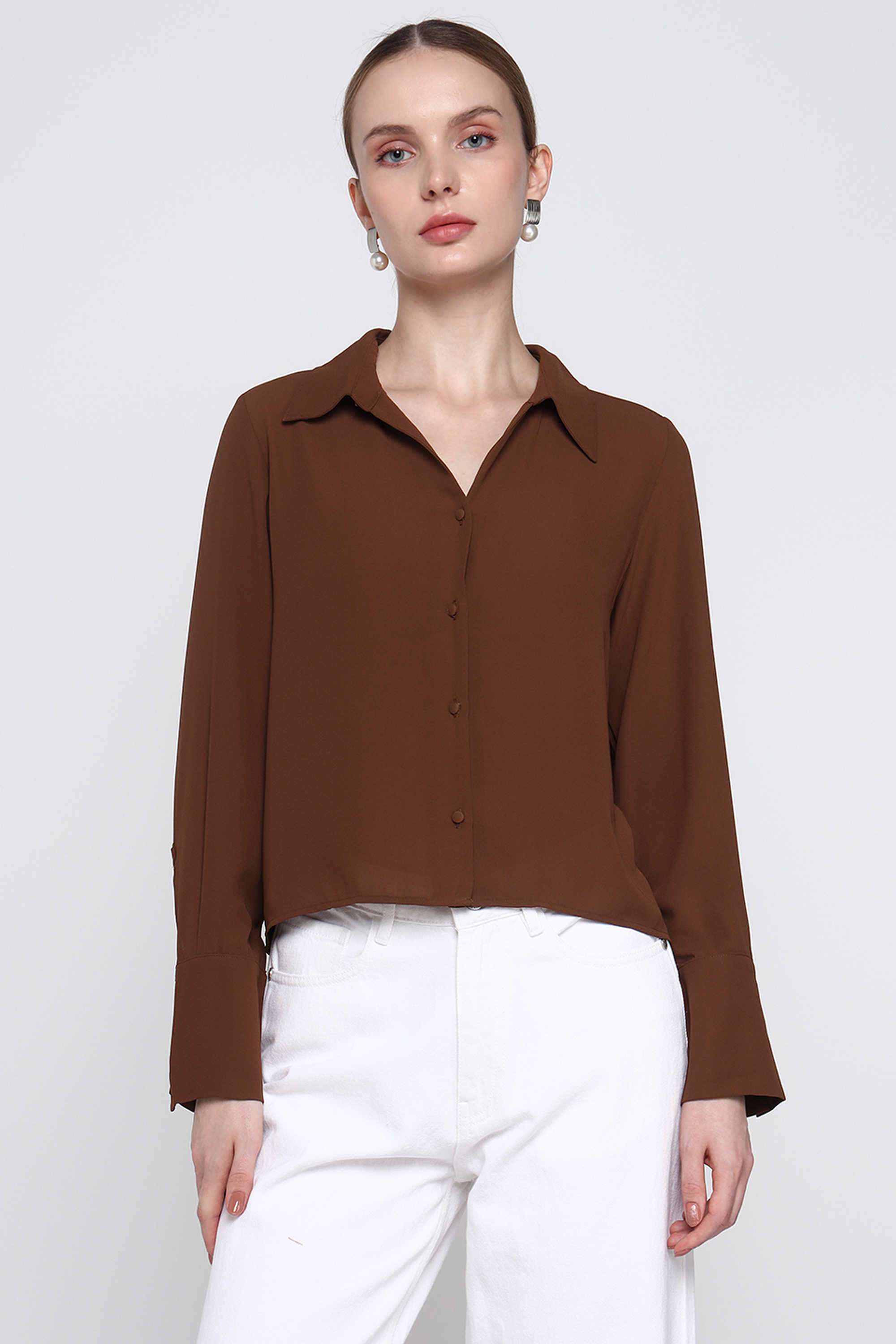 Solid-Blended-Fabric-Relaxed-Fit-Women-s-Top
