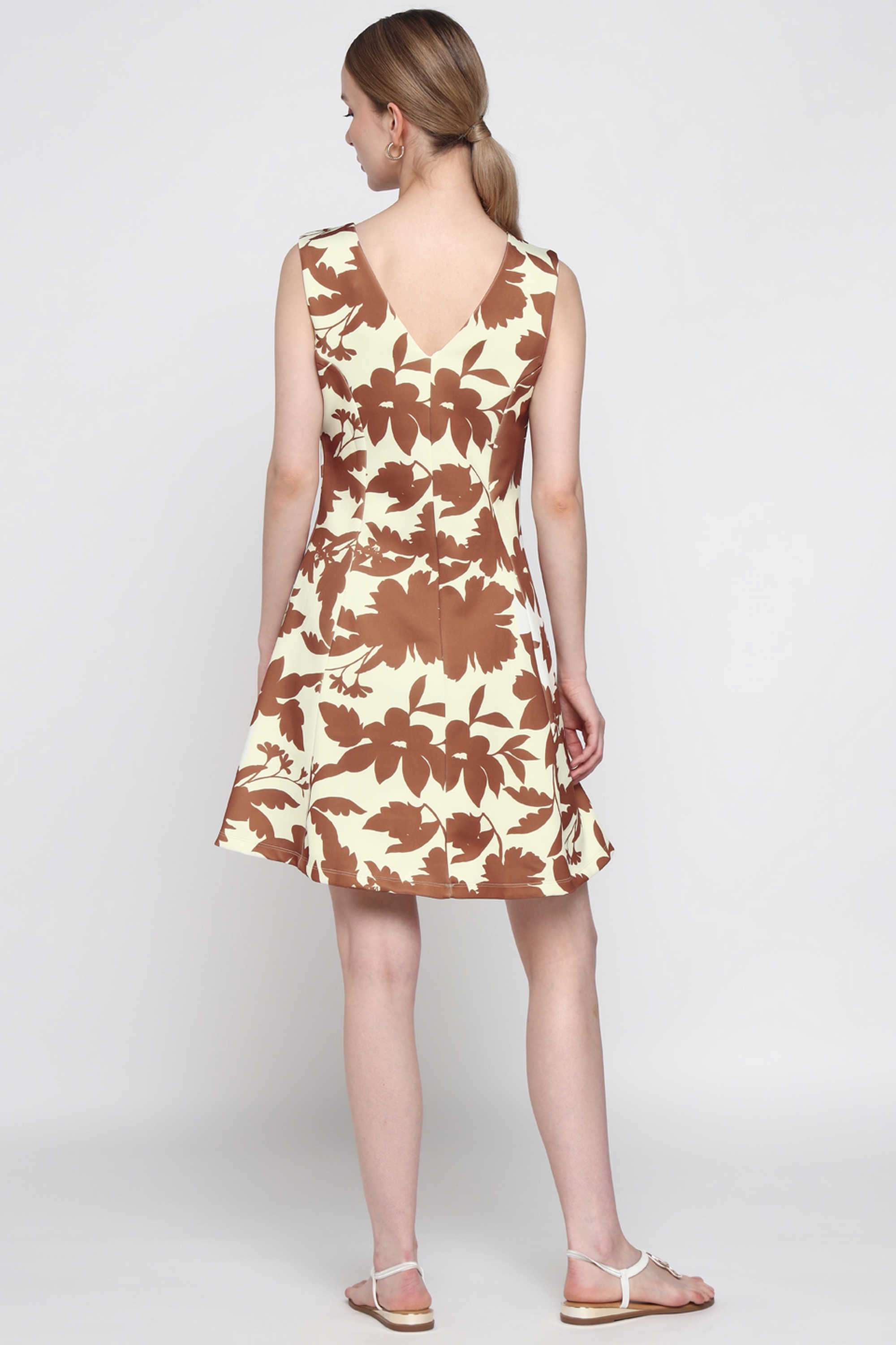 Floral-Polyester-Relaxed-Fit-Women-s-Mini-Dress