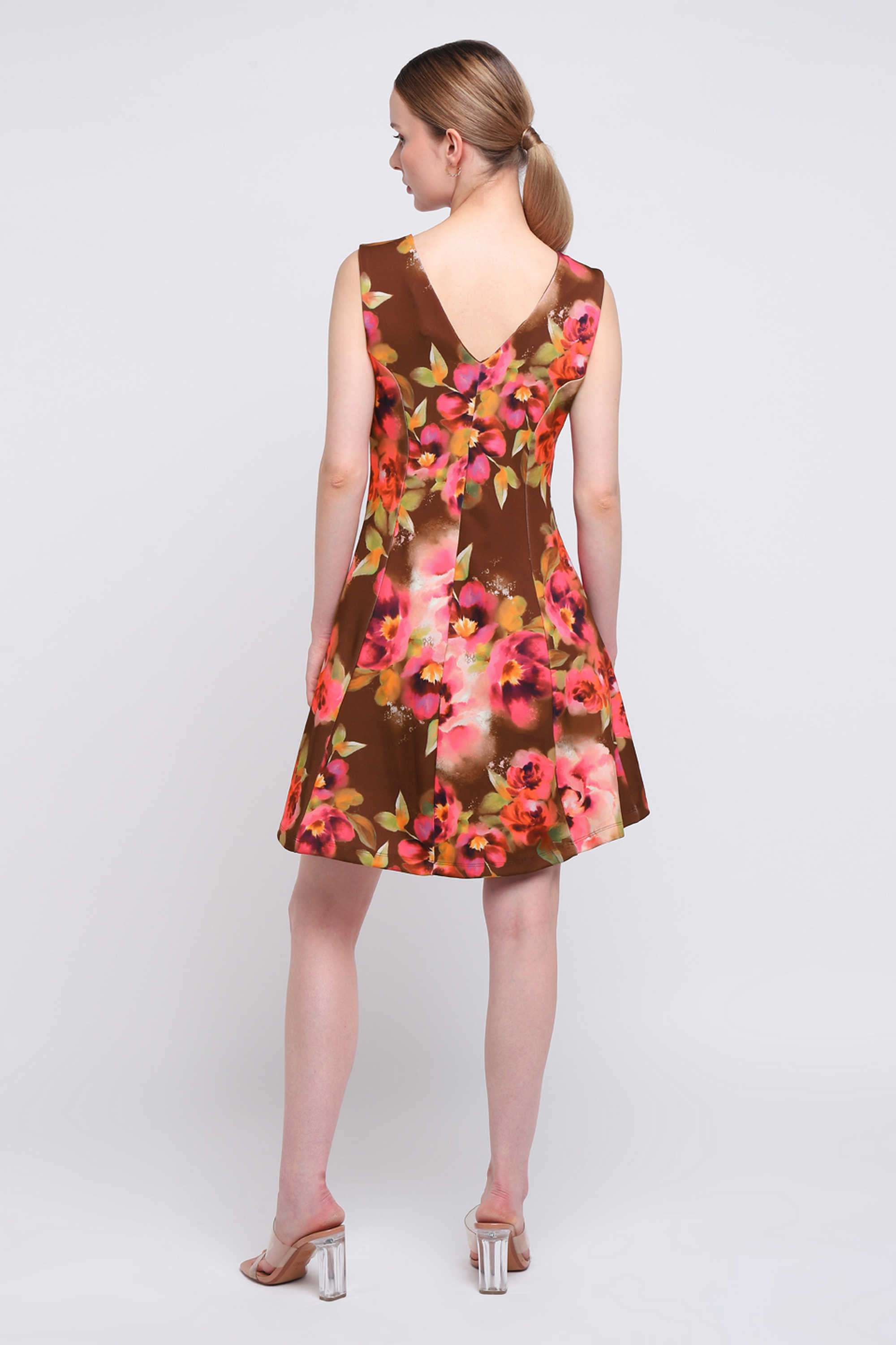 Floral-Blended-Fabric-Relaxed-Fit-Women-s-Mini-Dress