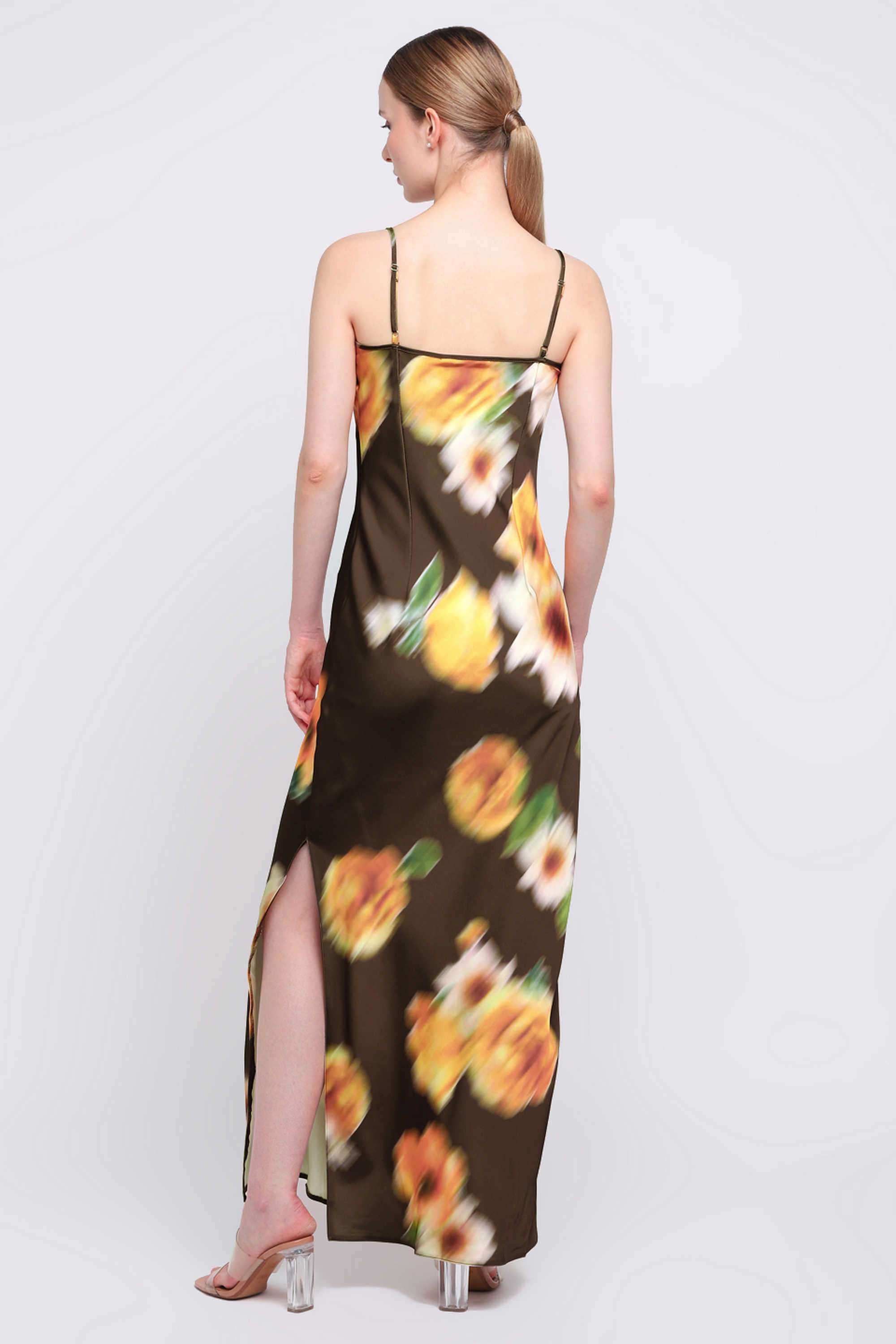 Floral-Satin-Slim-Fit-Women-s-Maxi-Dress