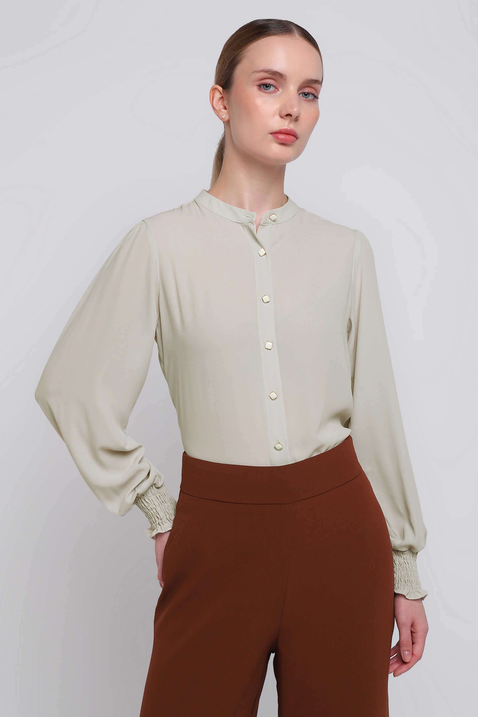 Solid-Blended-Fabric-Regular-Fit-Women-s-Top
