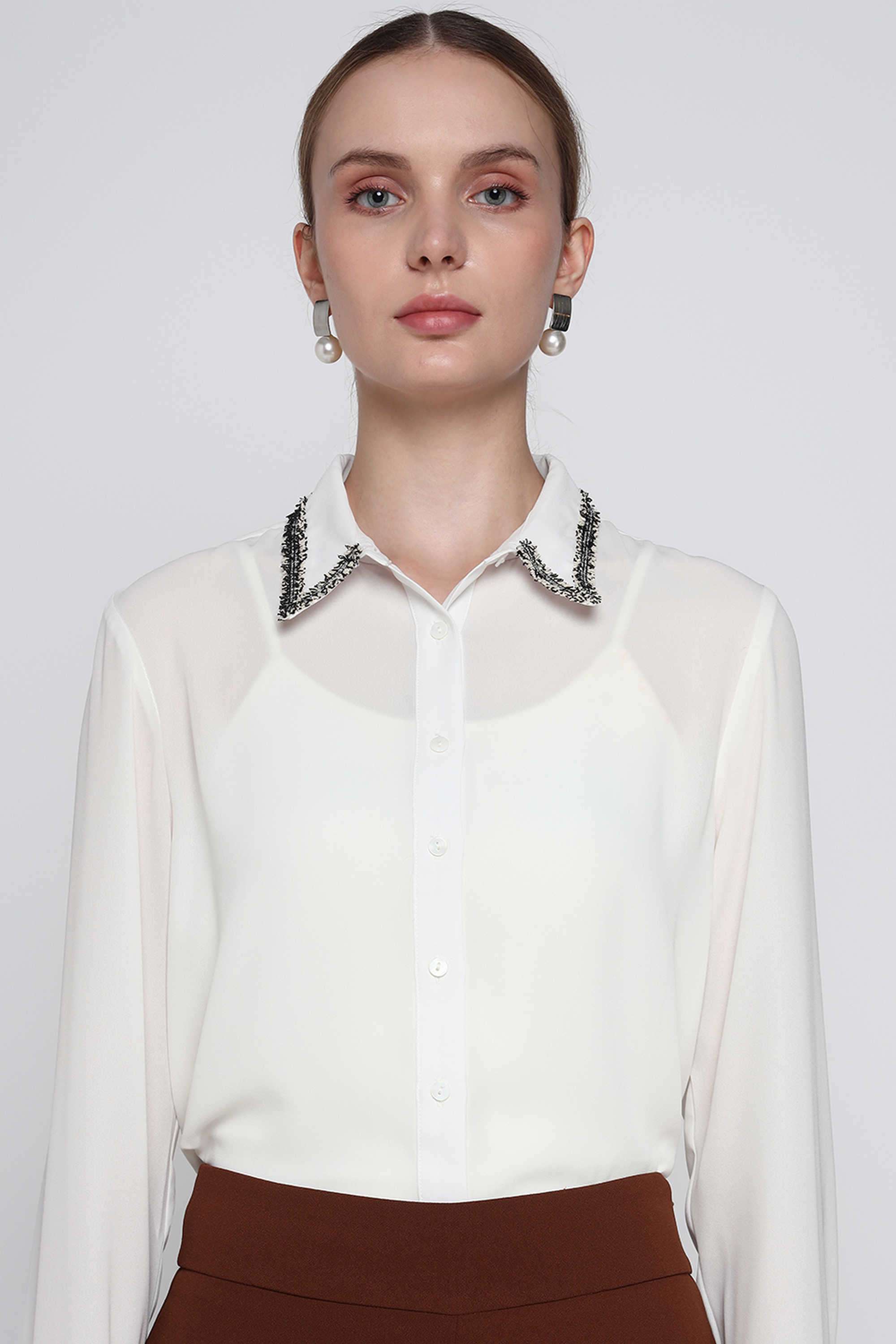 Solid-Blended-Fabric-Regular-Fit-Women-s-Top