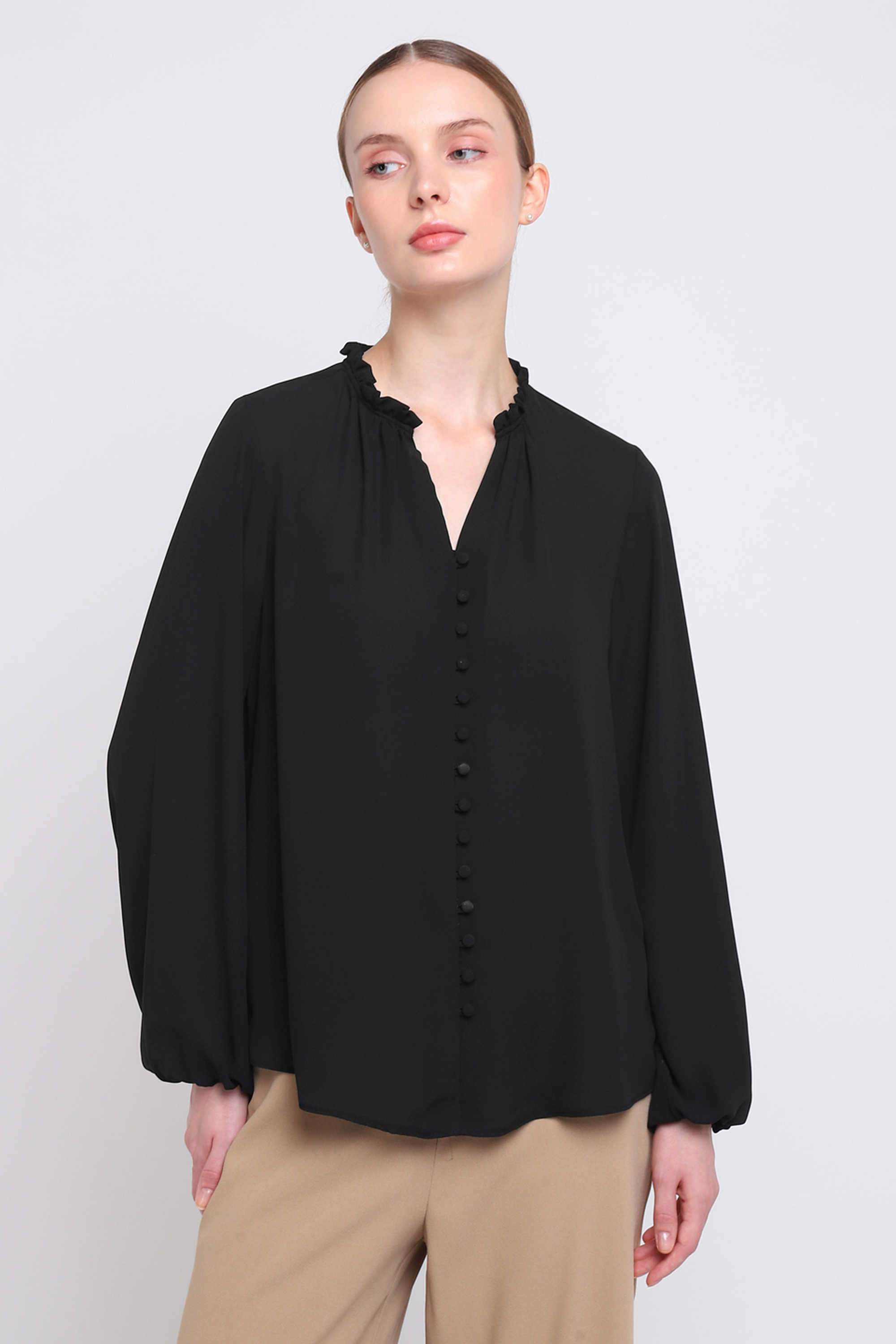 Solid-Blended-Fabric-Regular-Fit-Women-s-Top