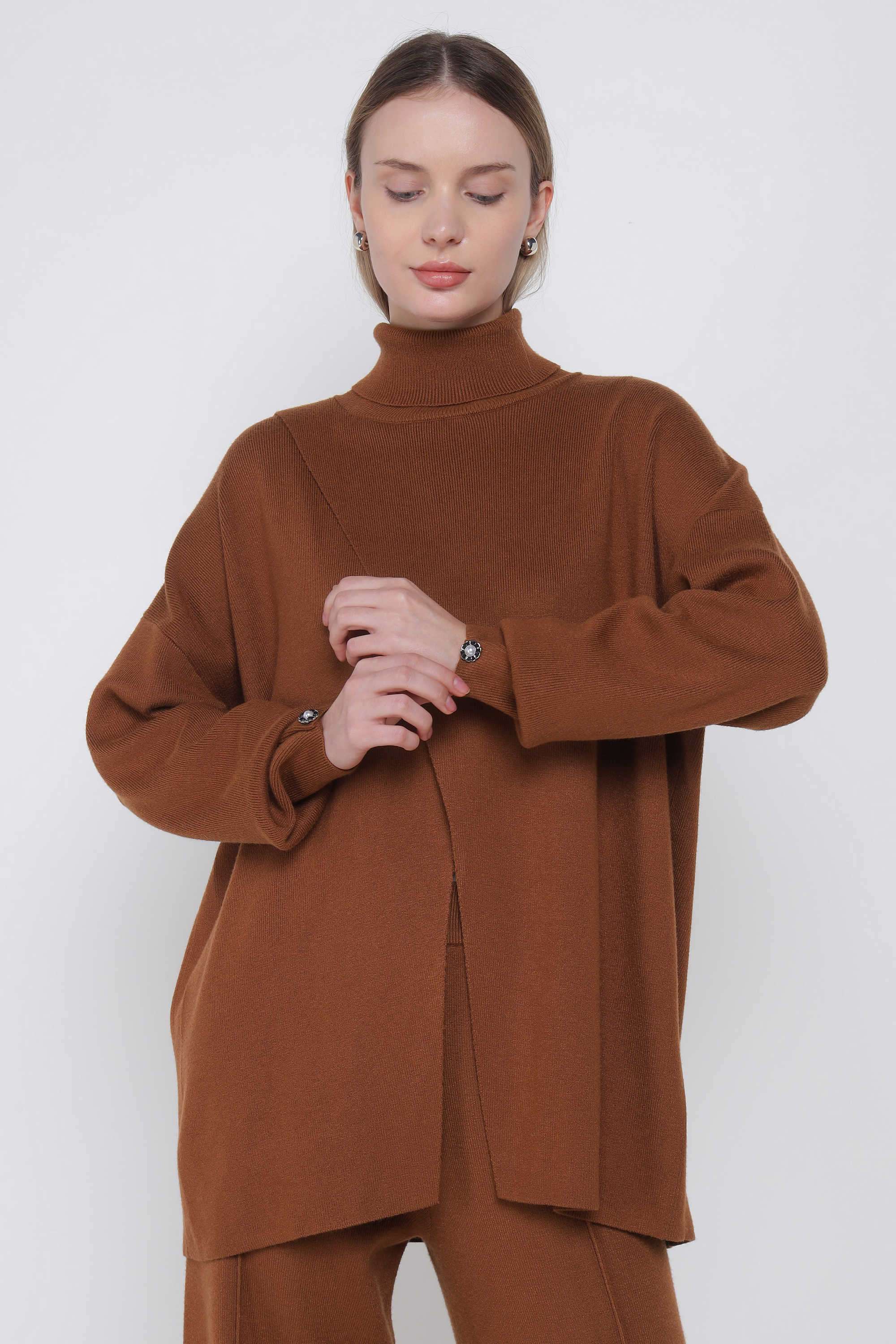 Solid-Turtle-Neck-Viscose-Women-s-Winter-Wear-Sweater