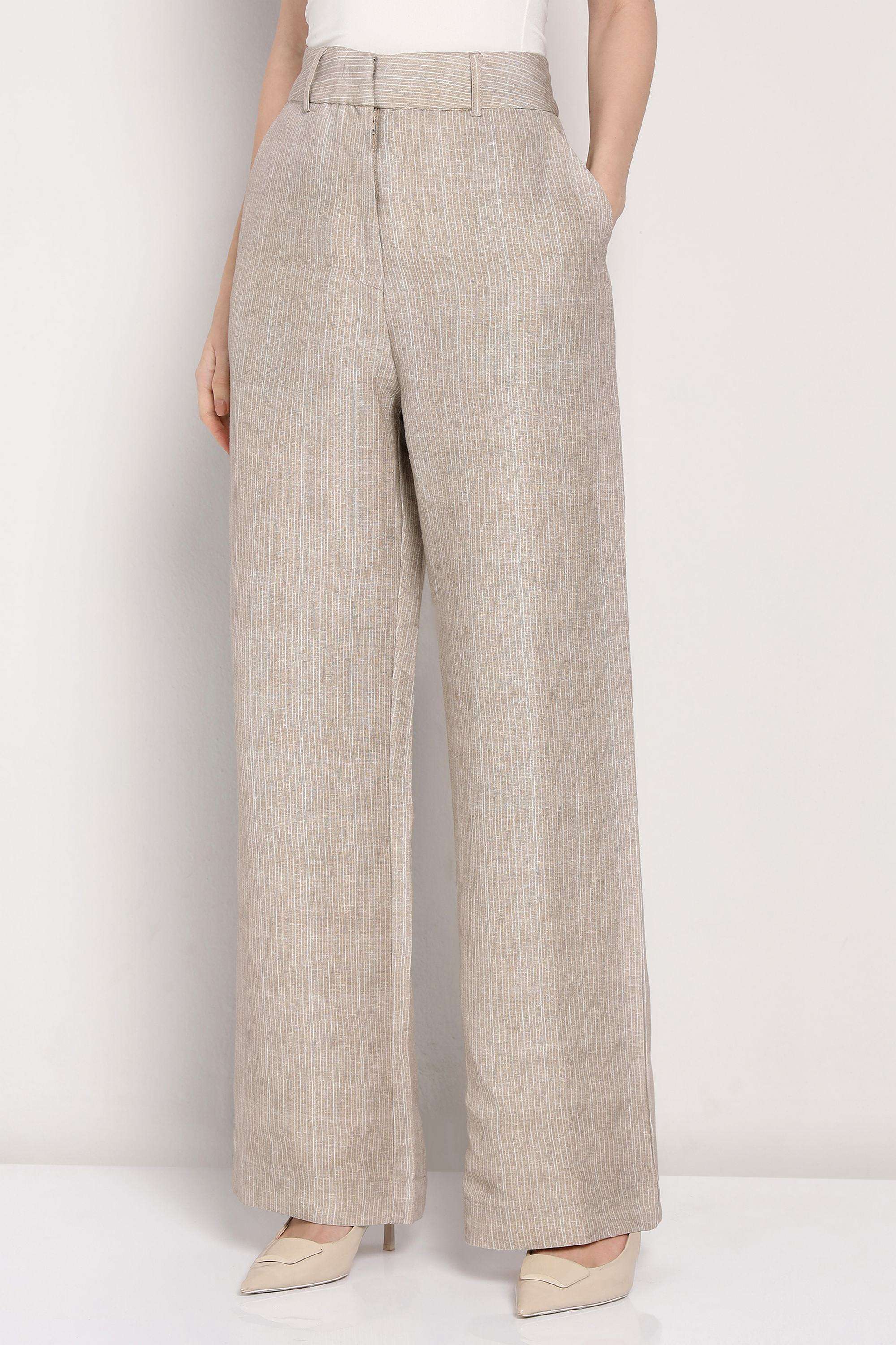 Stripes-Relaxed-Fit-Linen-Women-s-Formal-Wear-Trousers