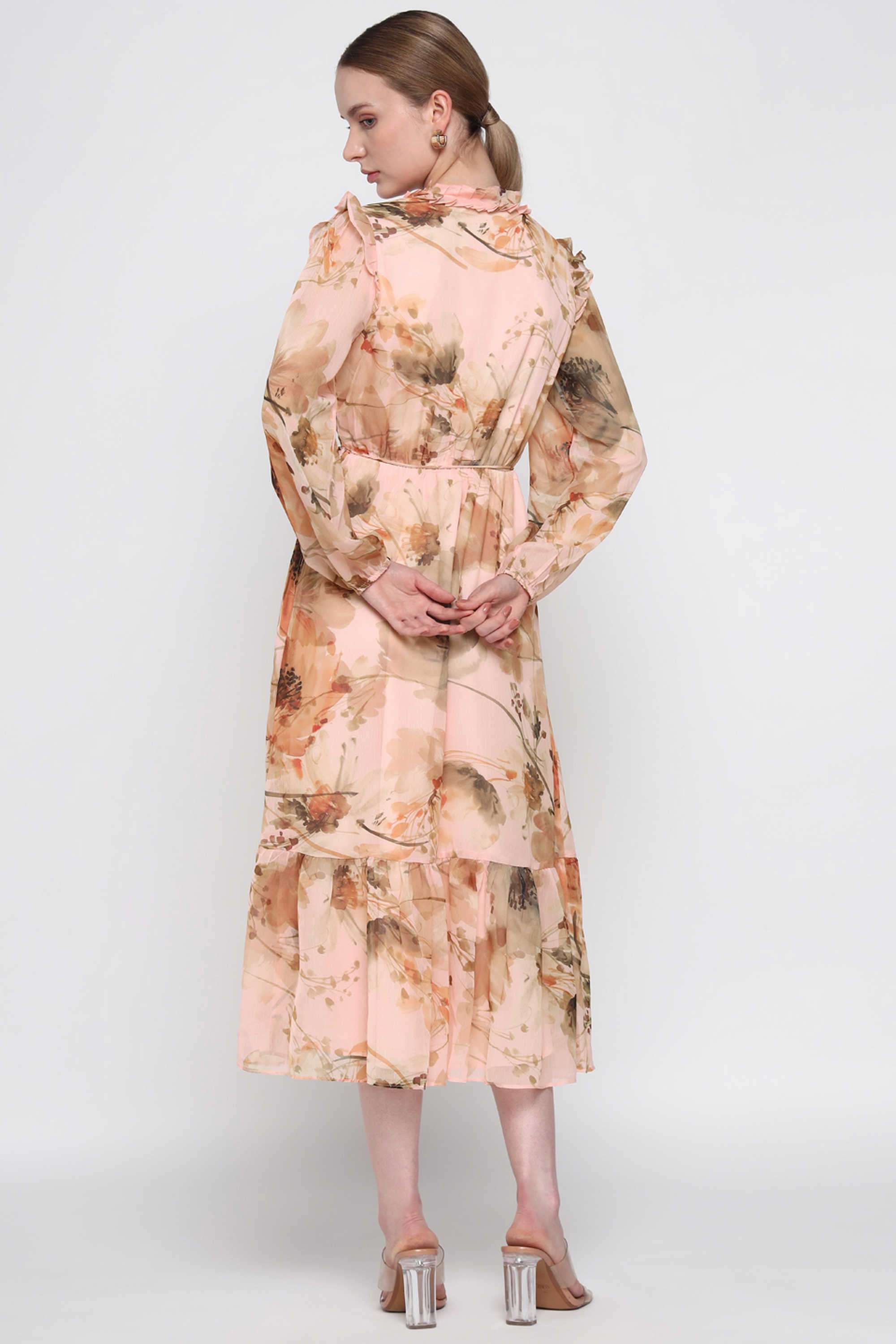 Floral-Polyester-Relaxed-Fit-Women-s-Midi-Dress