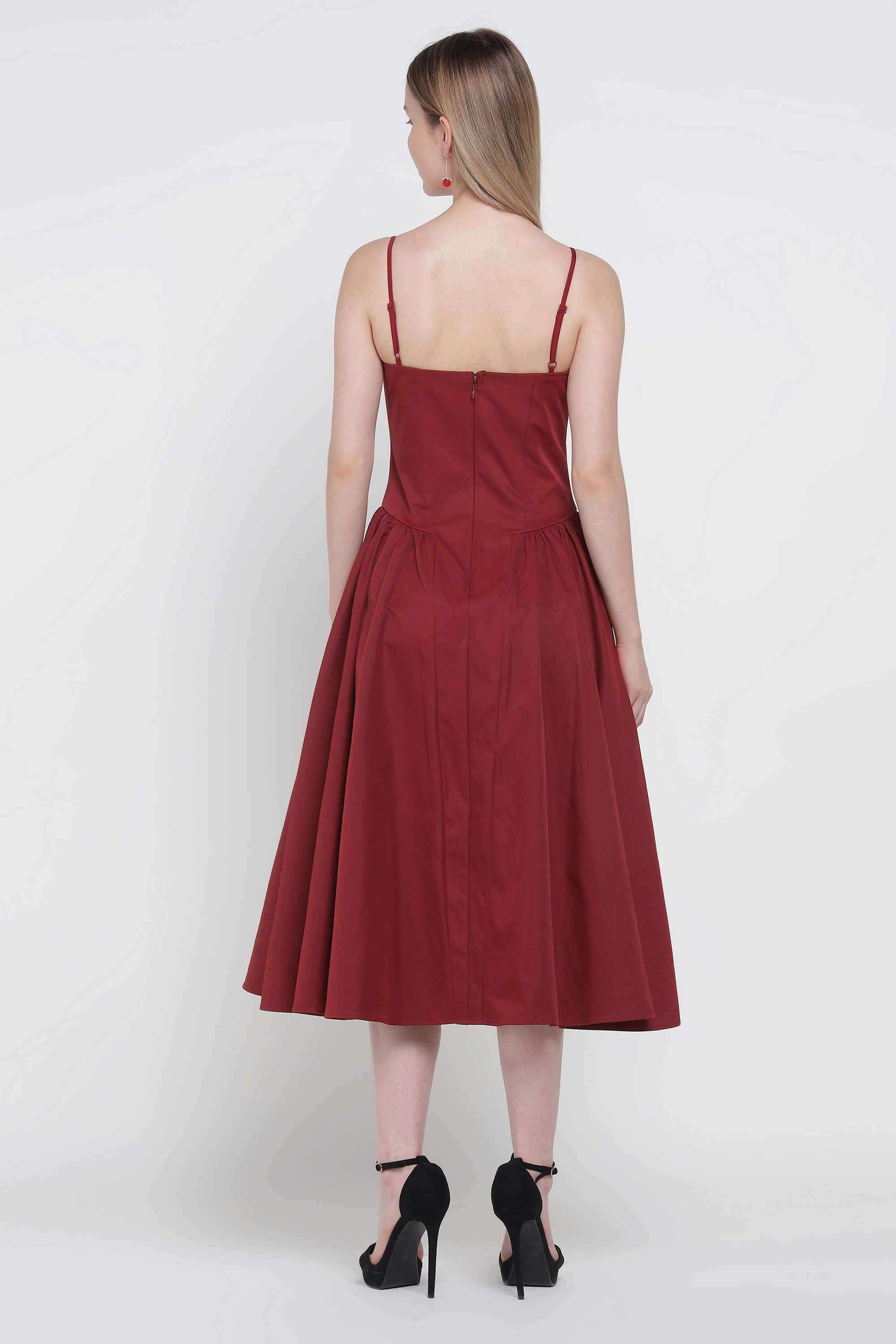 Solid-Cotton-Women-s-Dress