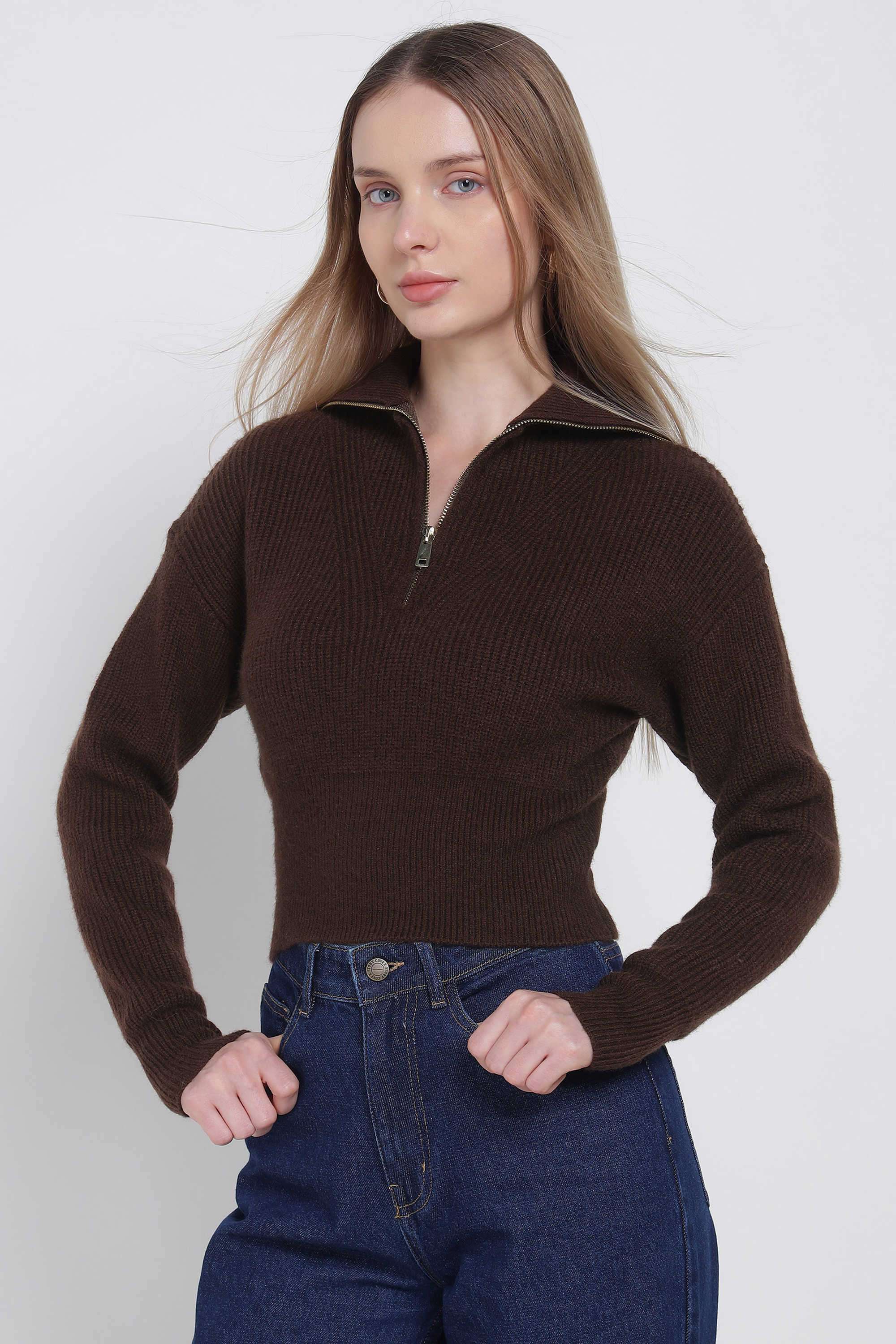 Solid-Polyester-Women-s-Winter-Wear-Sweater