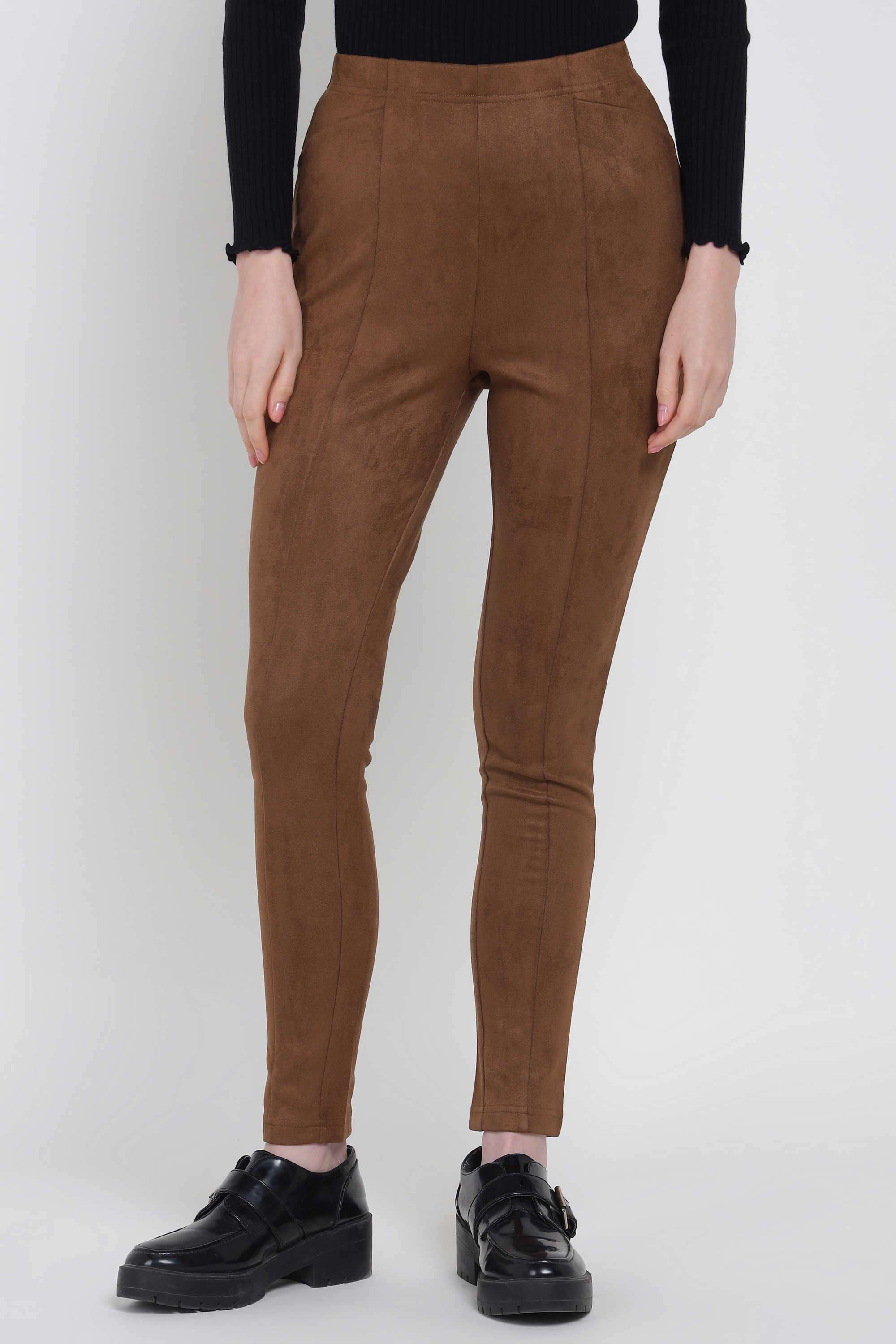Solid-Slim-Fit-Polyester-Women-s-Winter-Wear-Trousers