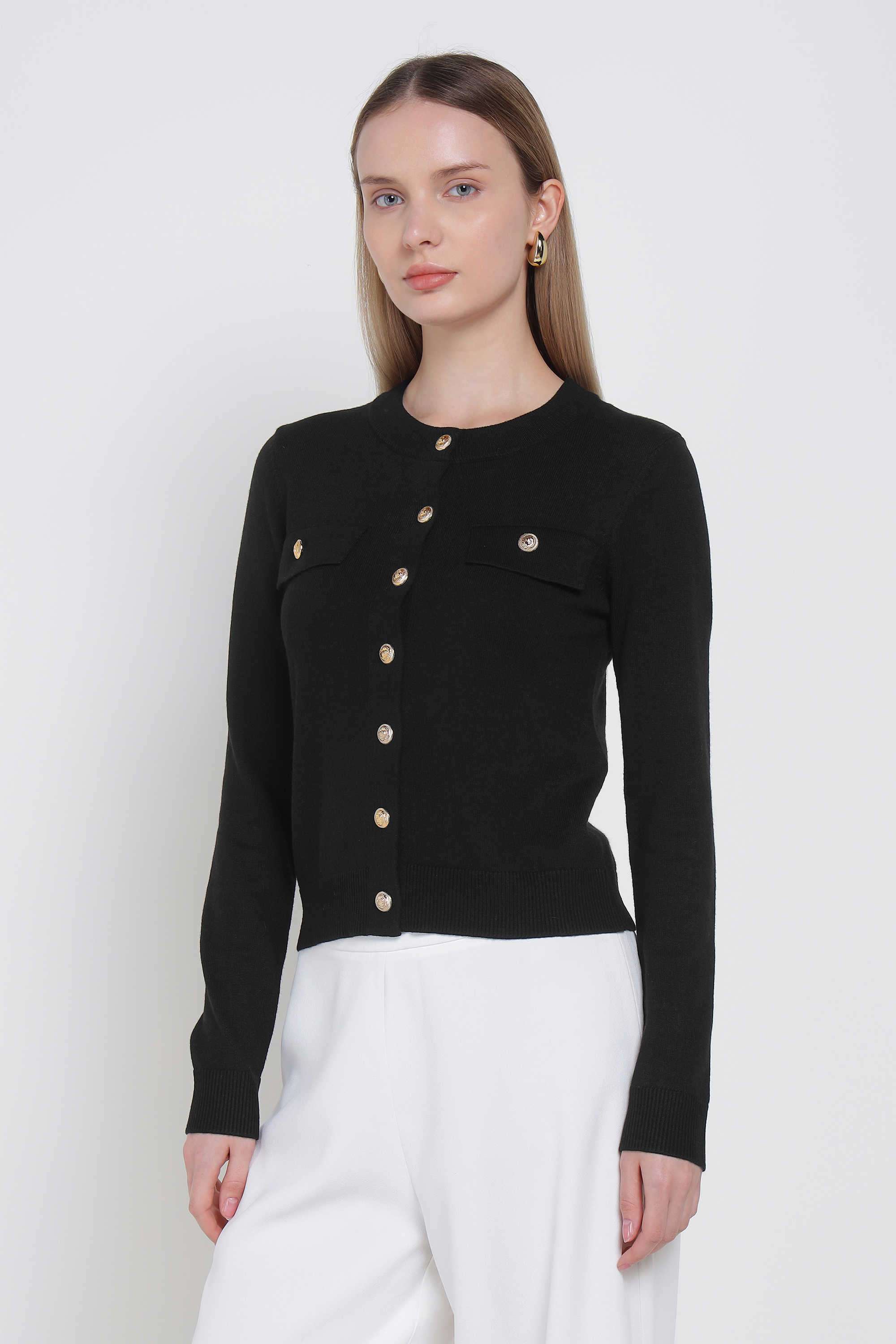 Solid-Round-Neck-Polyester-Women-s-Winter-Wear-Sweater