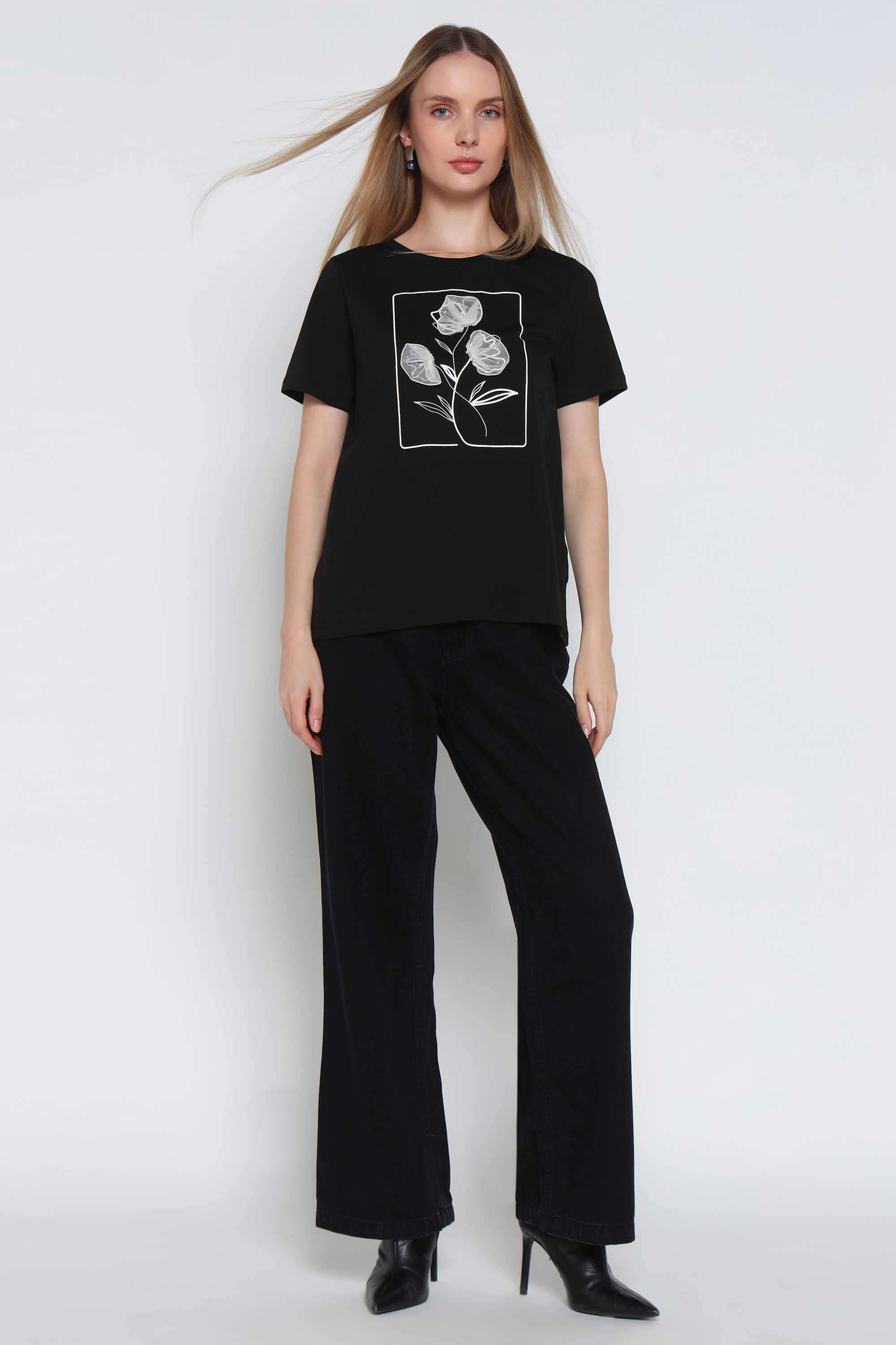 Solid-Round-Neck-Cotton-Women-s-Casual-Wear-T-Shirt