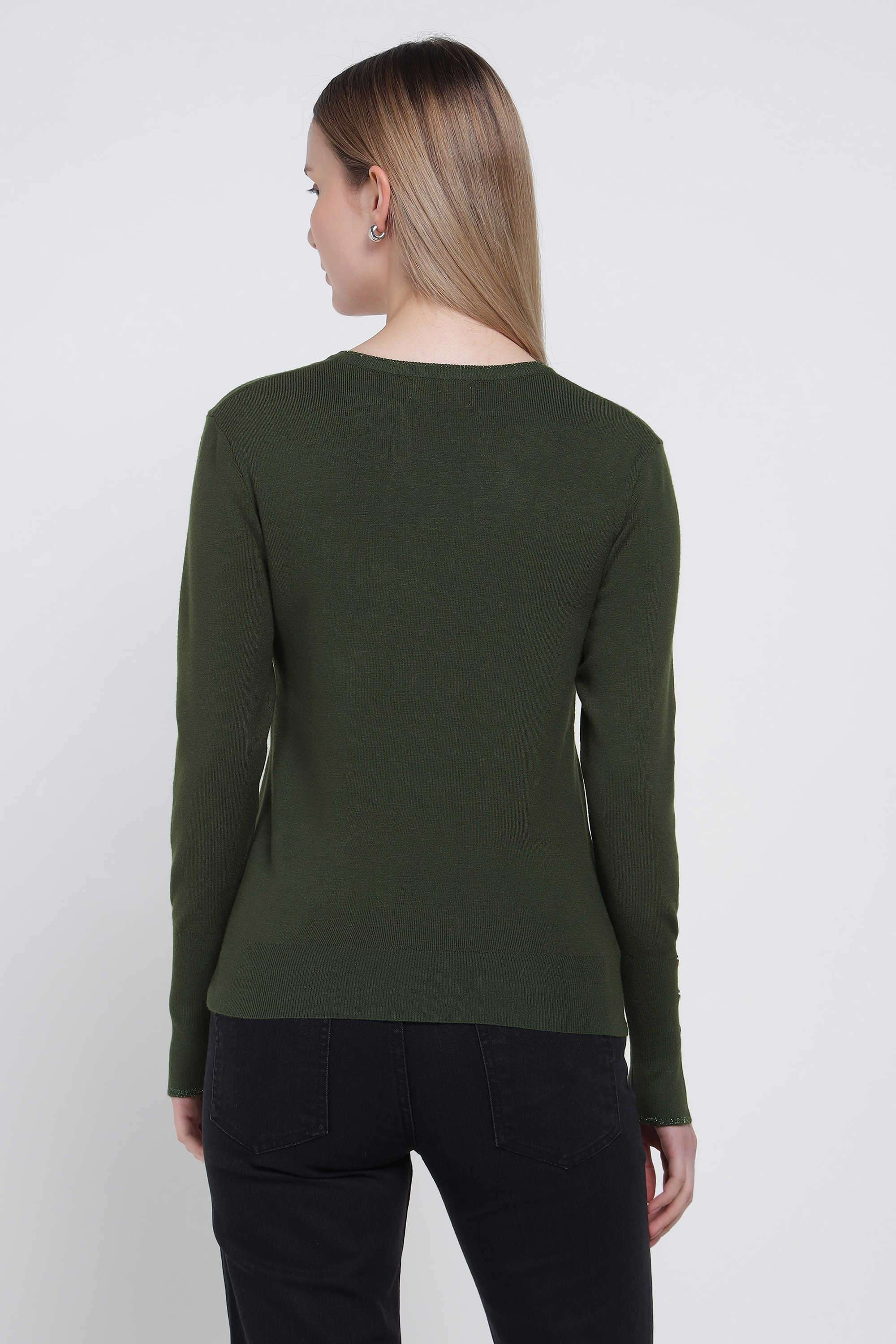 Solid-V-Neck-Viscose-Women-s-Winter-Wear-Sweater