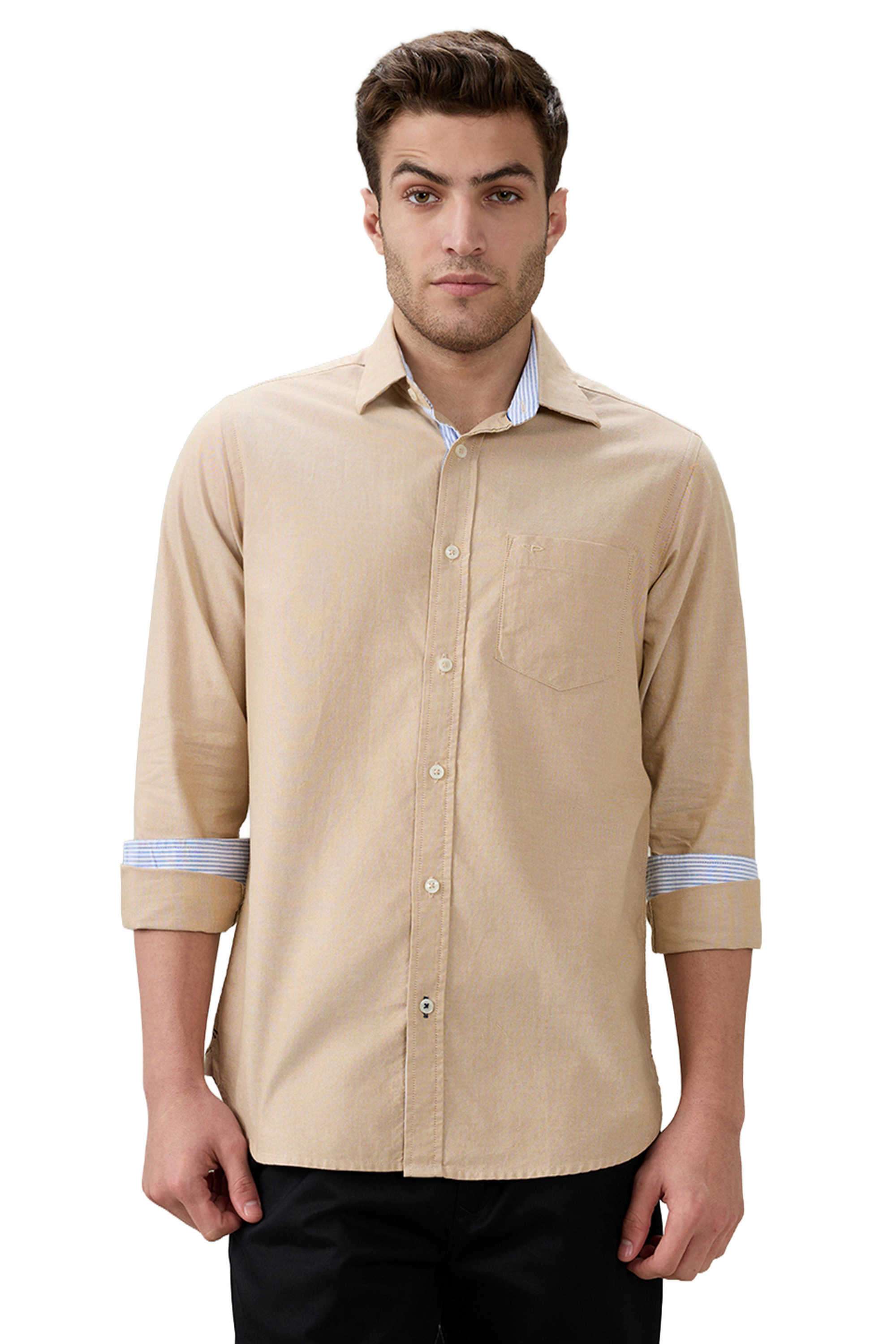 Solid-Cotton-Slim-Fit-Men-s-Casual-Shirt