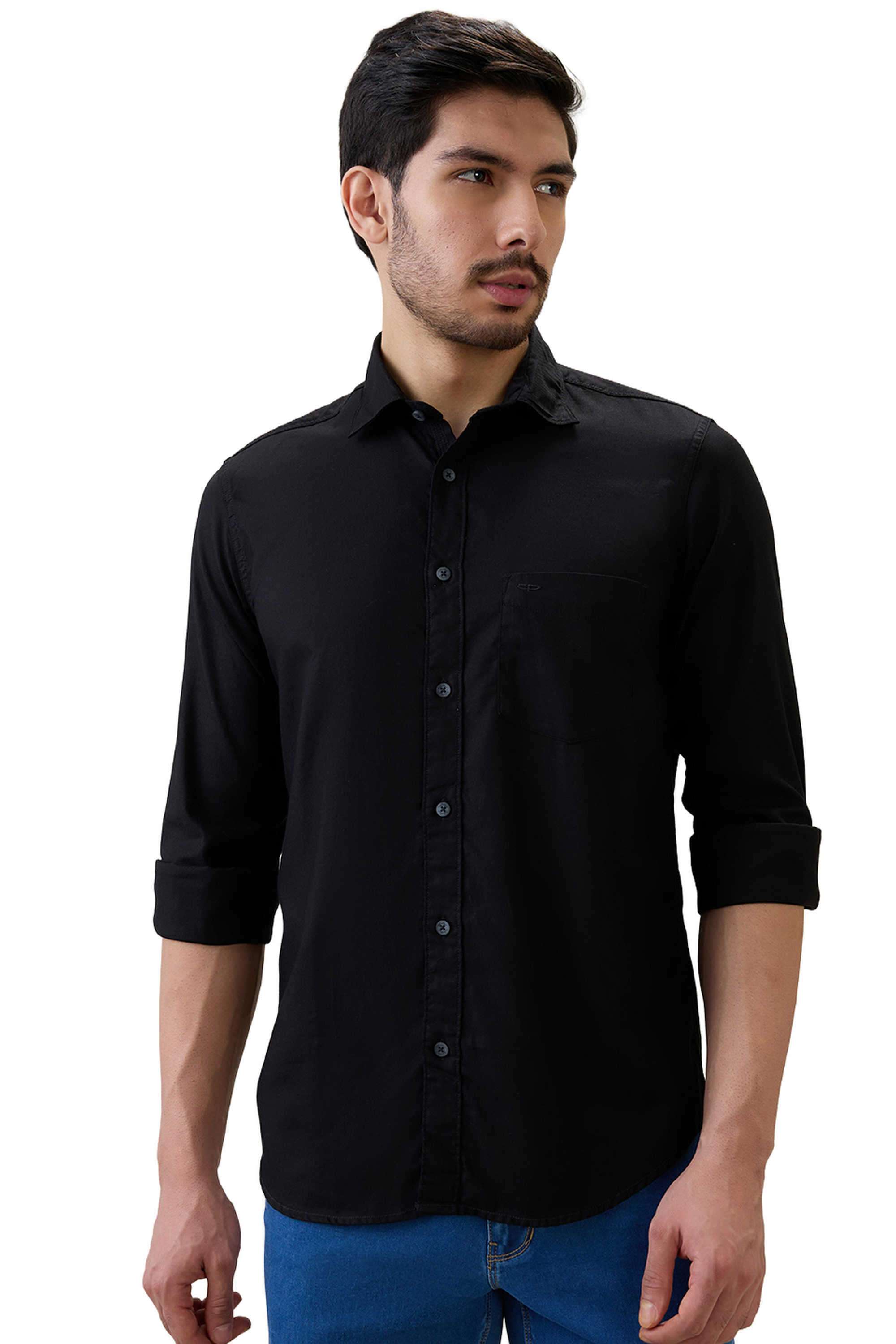 Solid-Cotton-Regular-Fit-Men-s-Casual-Shirt