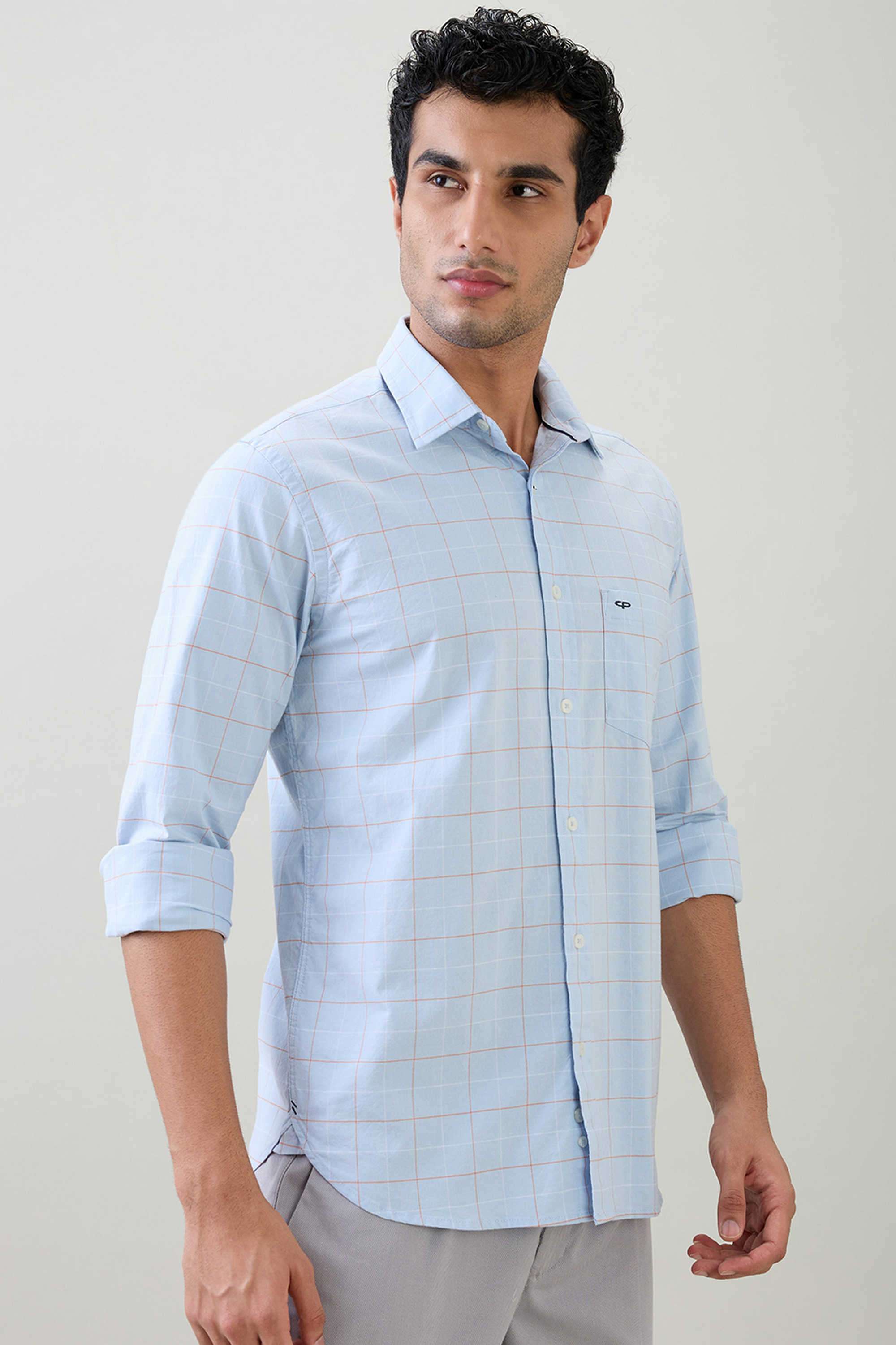 Checks-Cotton-Blend-Regular-Fit-Men-s-Casual-Shirt