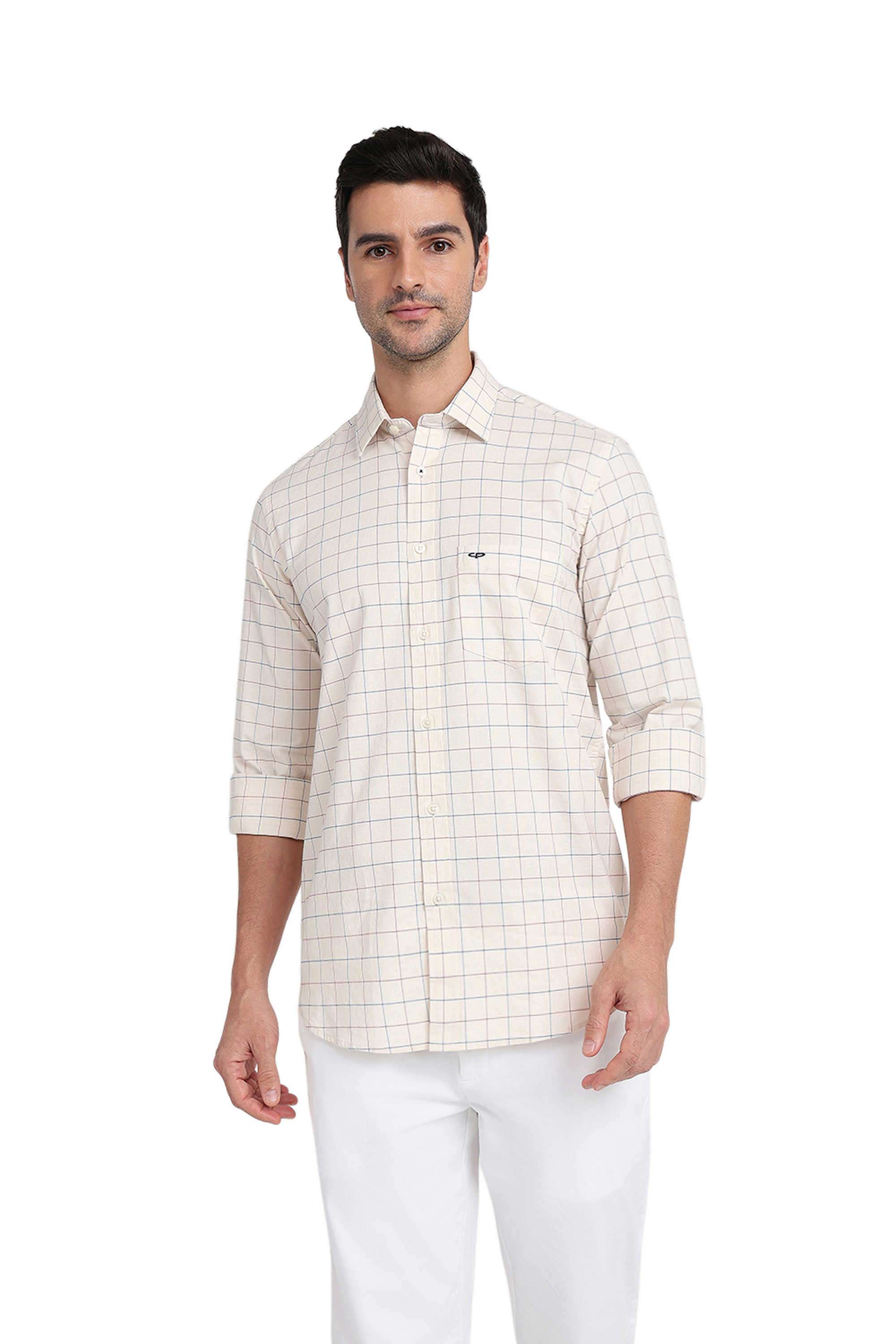 Checks-Cotton-Blend-Regular-Fit-Men-s-Casual-Shirt