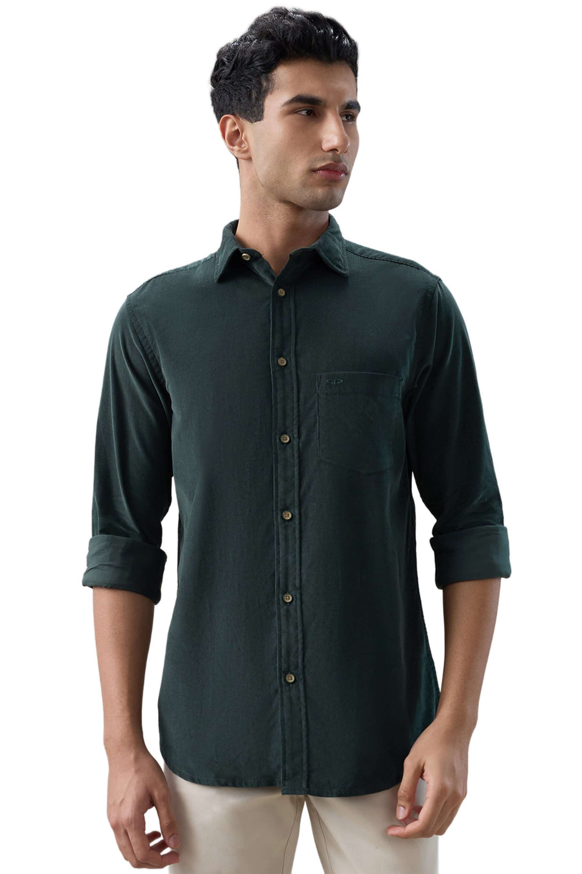 Solid-Cotton-Regular-Fit-Men-s-Casual-Shirt