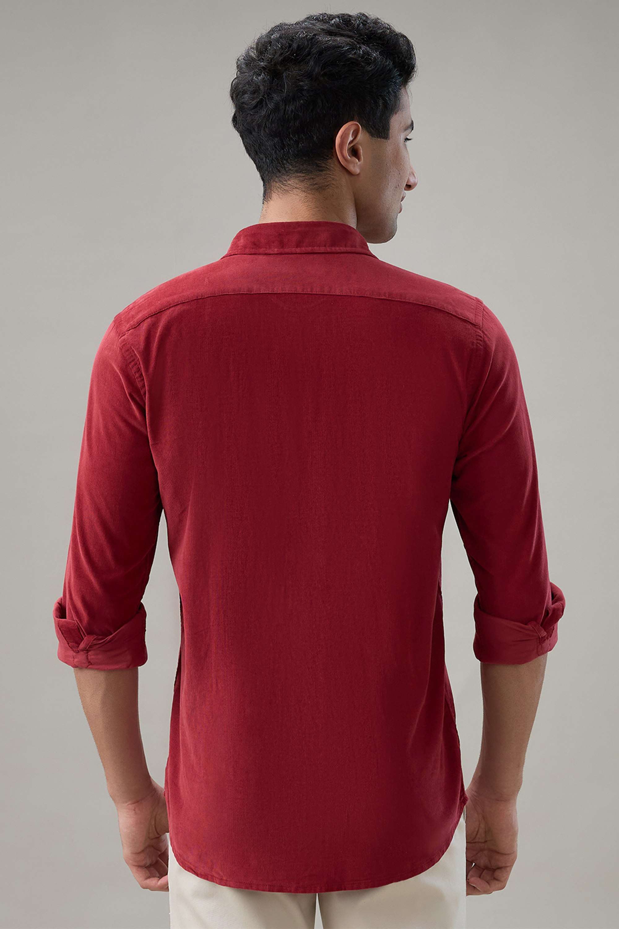 Solid-Cotton-Regular-Fit-Men-s-Casual-Shirt