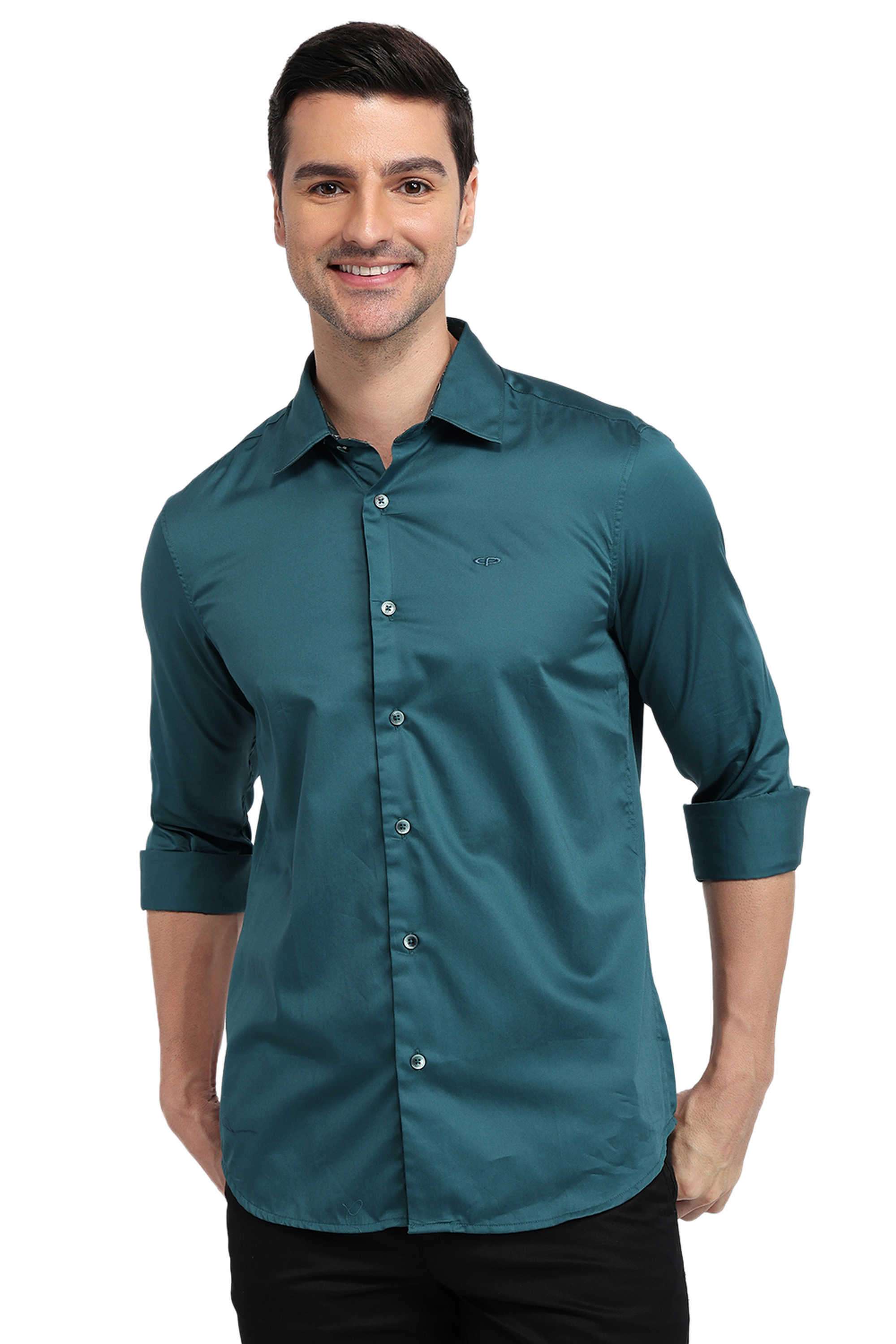 Solid-Cotton-Regular-Fit-Men-s-Casual-Shirt