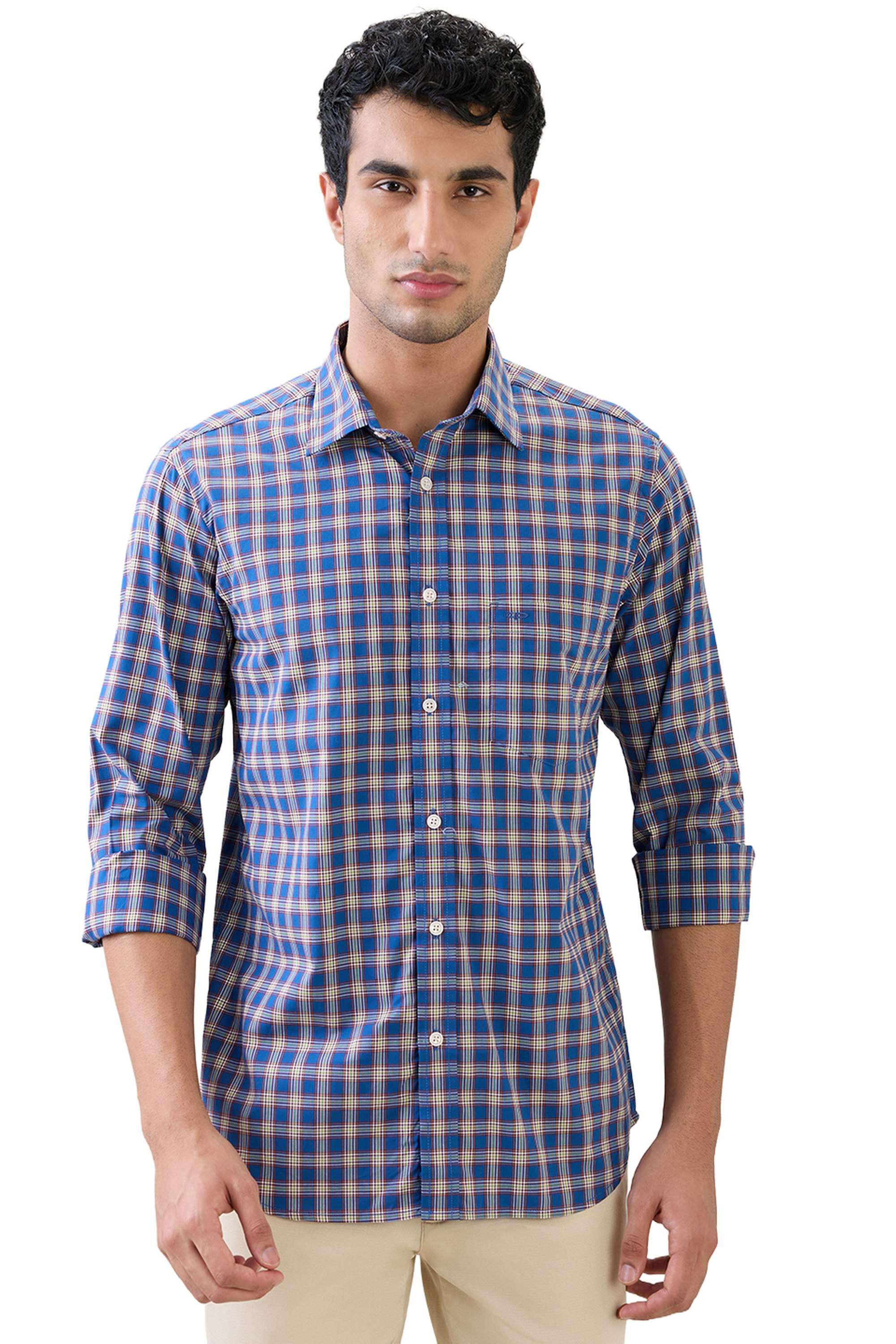 Checks-Cotton-Regular-Fit-Men-s-Casual-Shirt